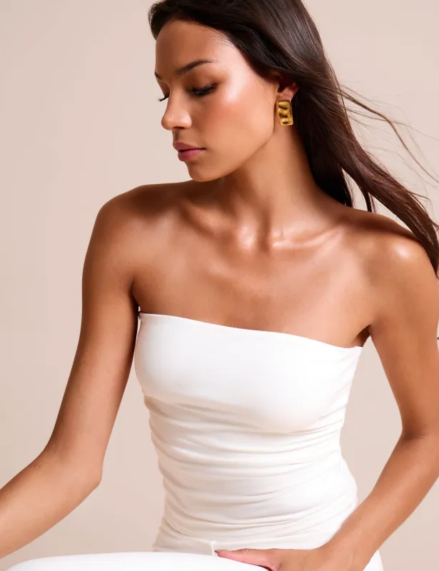 Bandeau Luxe Slinky Top White sold by Public Desire