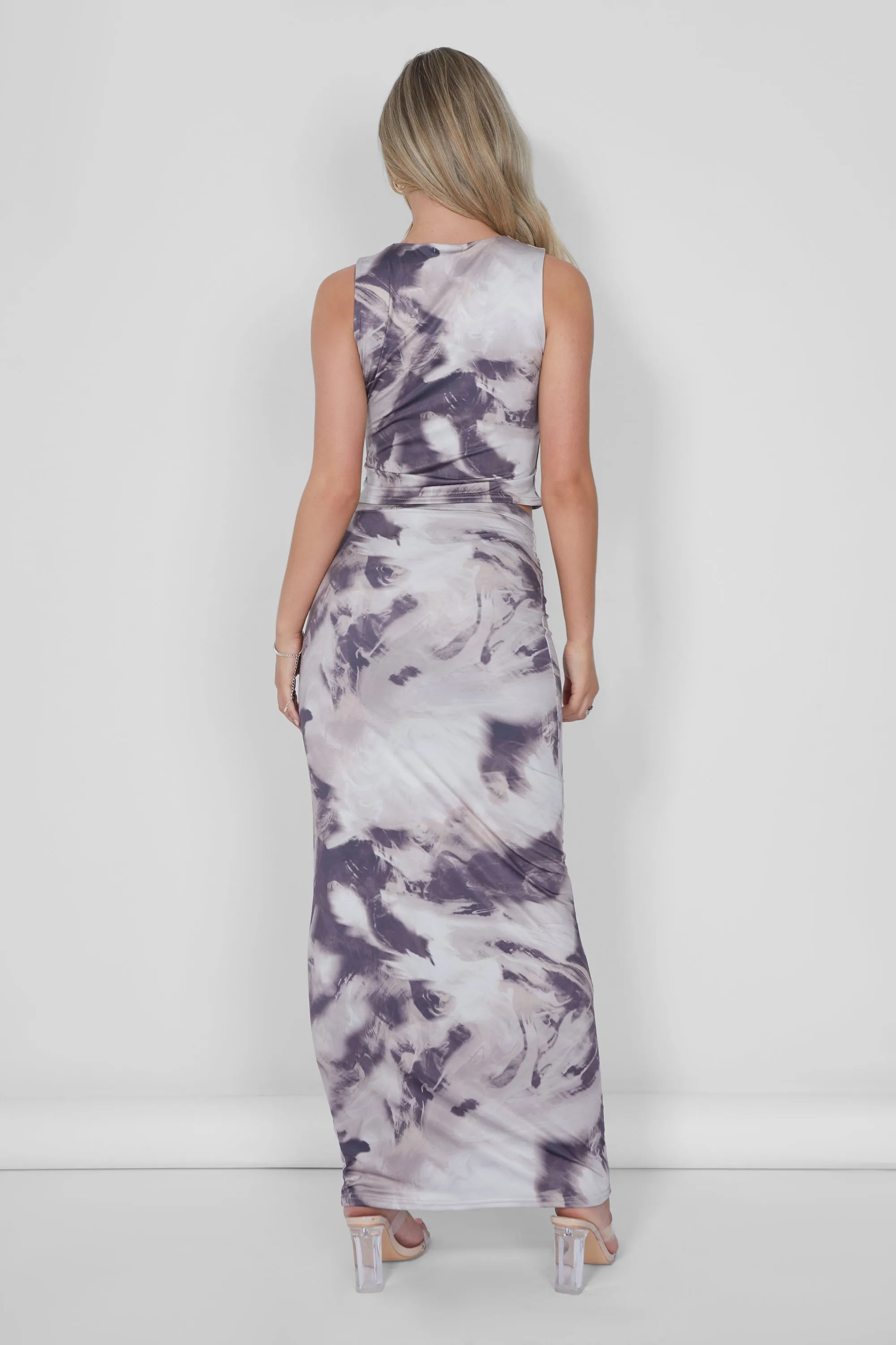 Public Desire V Front Maxi Skirt Co-ord in Brown Print sold by Public Desire product image thumbnail 5