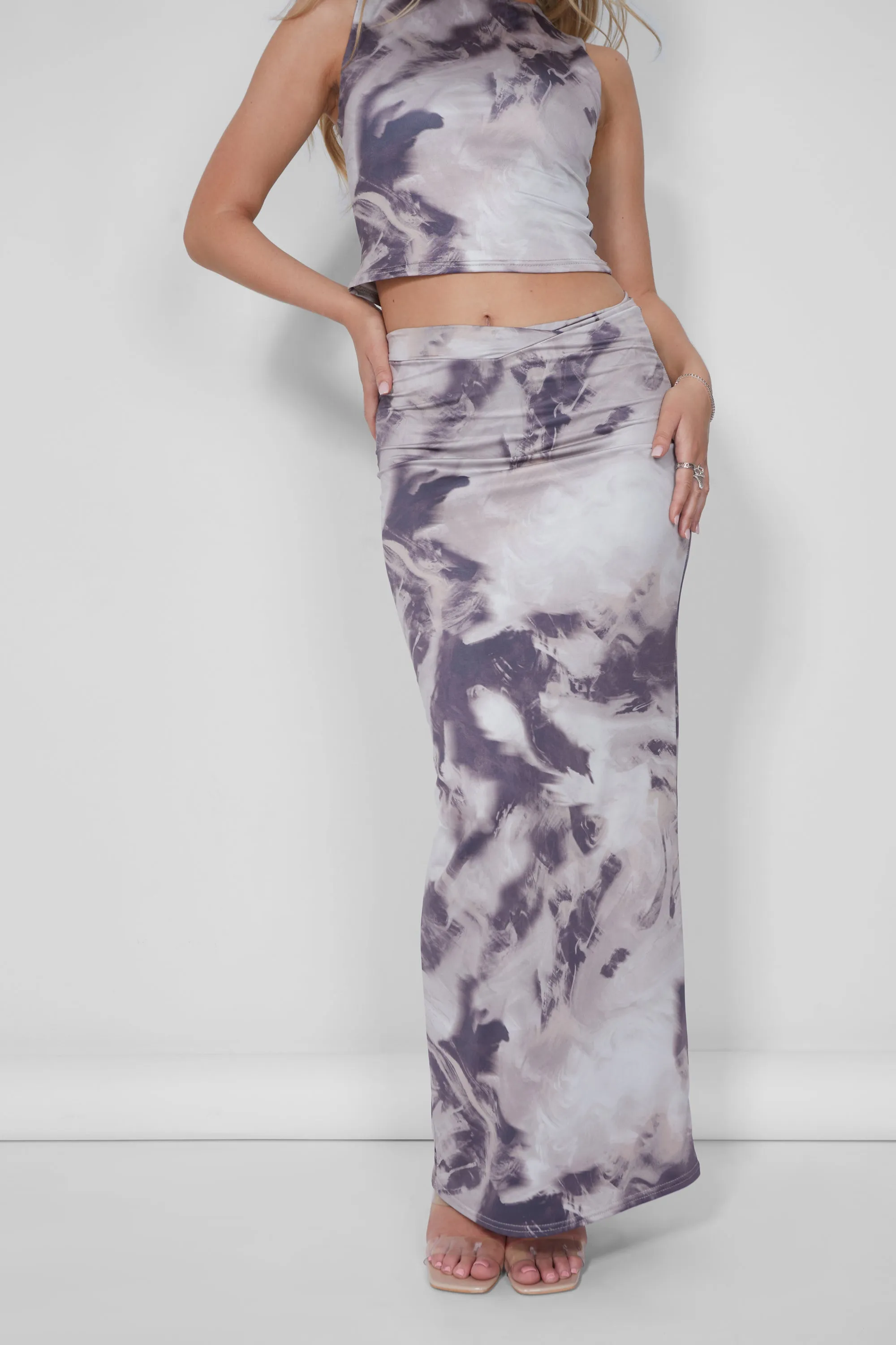 Public Desire V Front Maxi Skirt Co-ord in Brown Print sold by Public Desire product image thumbnail 4