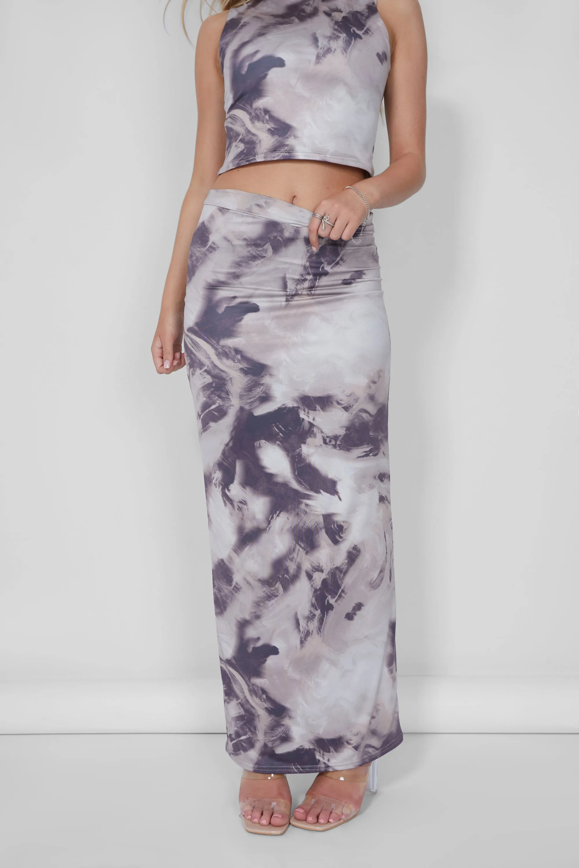 Public Desire V Front Maxi Skirt Co-ord in Brown Print sold by Public Desire product image thumbnail 3
