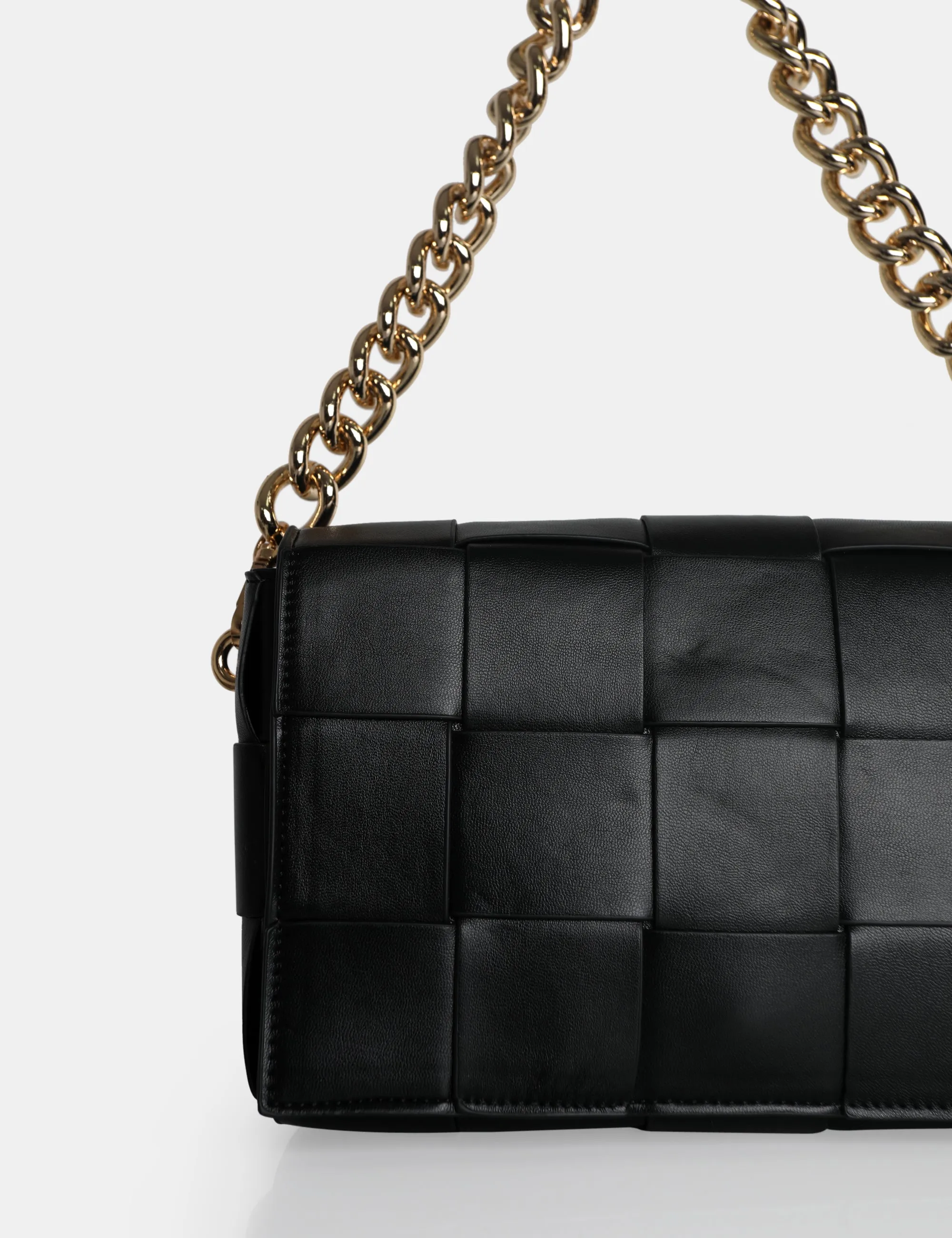 The Mayan Black Weave Gold Chain Detail Shoulder Bag sold by Public Desire product image thumbnail 3