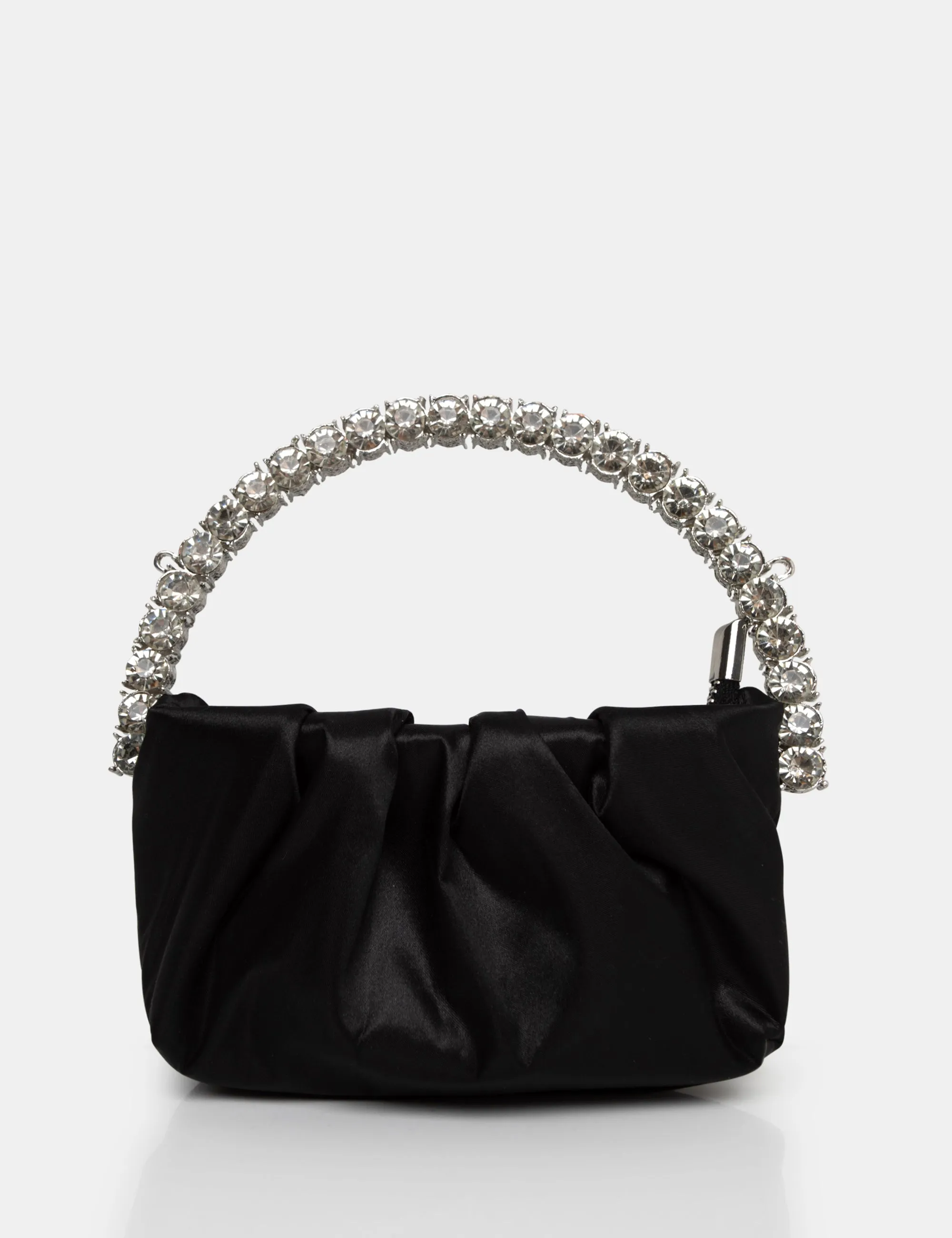 The Aurora Black Pu Diamante Handle Mini Bag sold by Public Desire