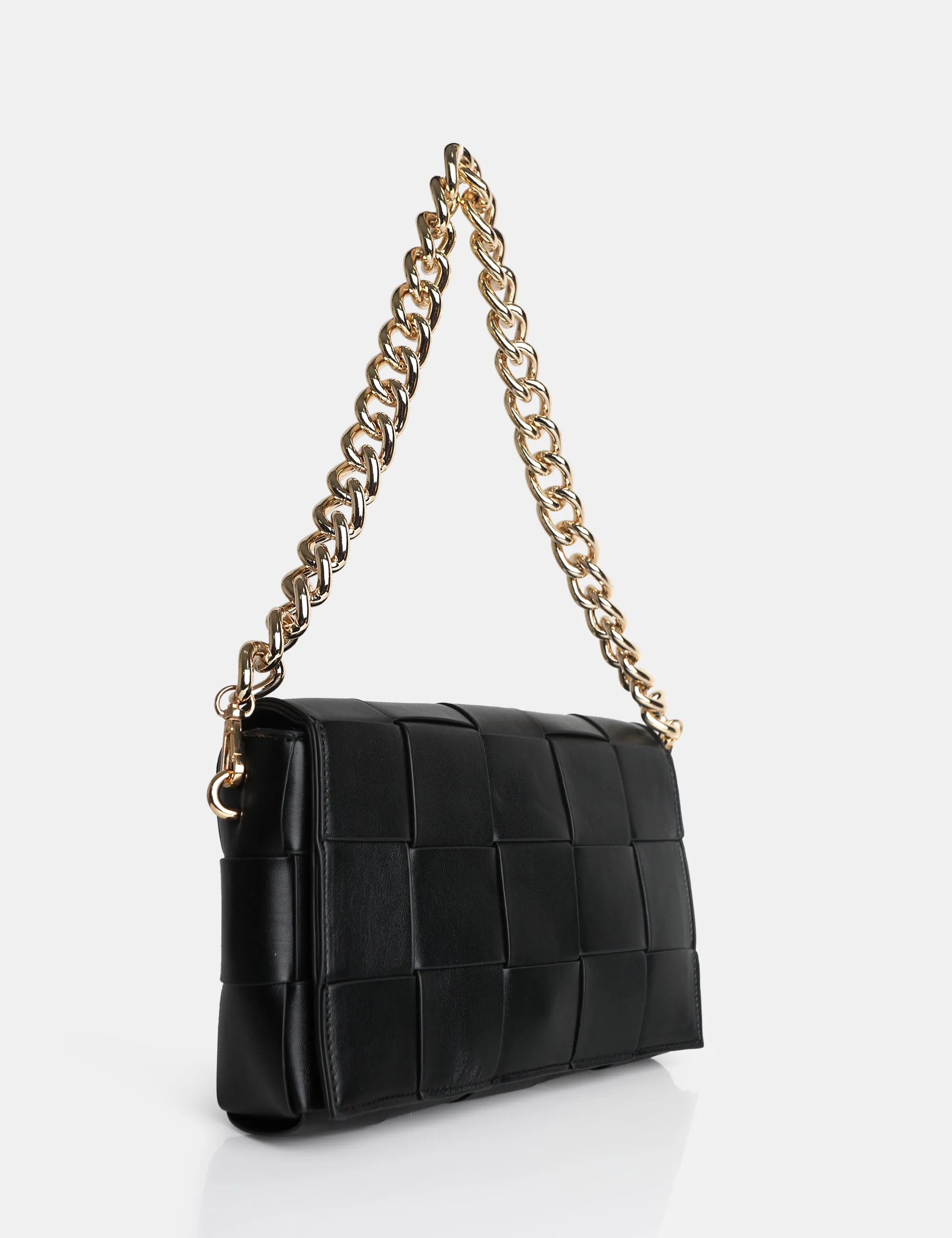 The Mayan Black Weave Gold Chain Detail Shoulder Bag sold by Public Desire product image thumbnail 2