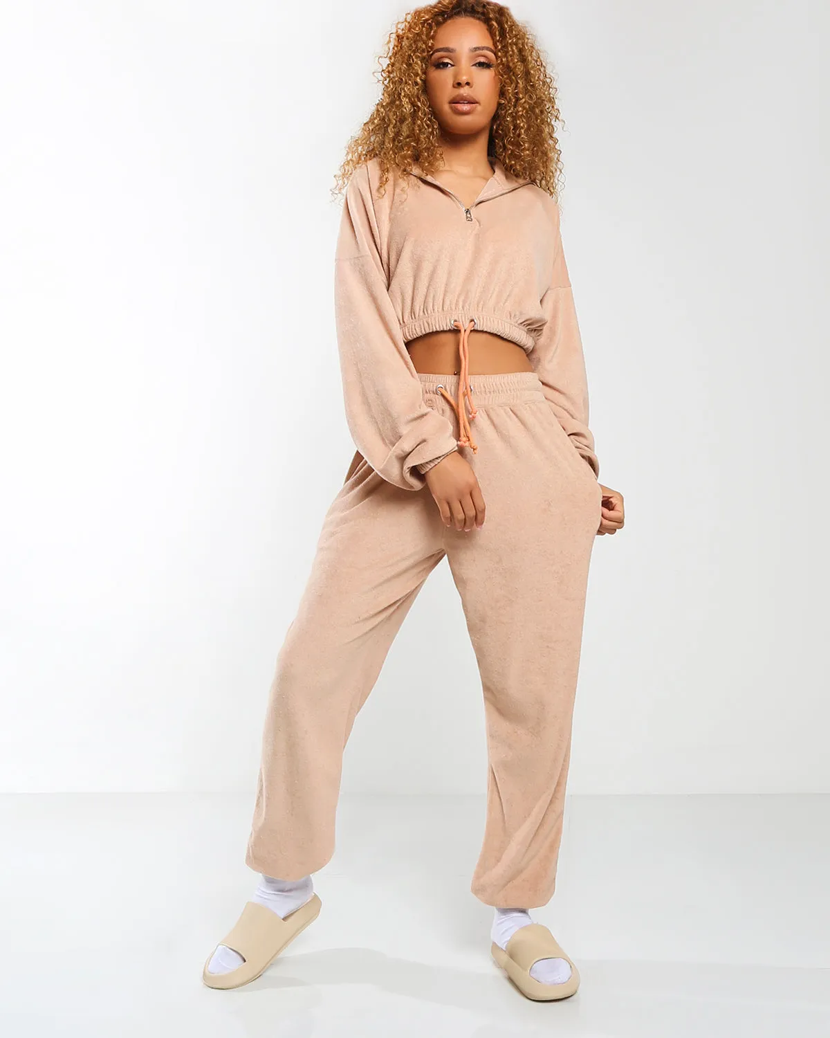 Amber x Public Desire super soft towelling jogger co-ord beige sold by Public Desire product image thumbnail 2