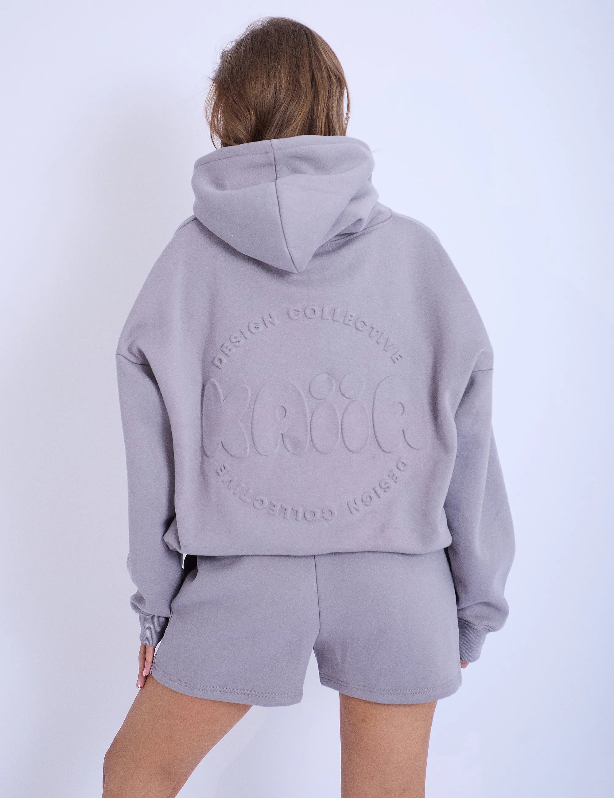 Kaiia Embossed Bubble Logo Oversized Hoodie Slate Grey & Pink sold by Public Desire product image thumbnail 3