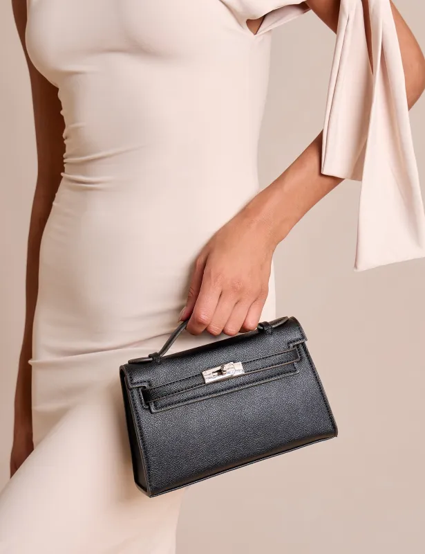 The Kimberely Top Handle Structured Bag Black sold by Public Desire