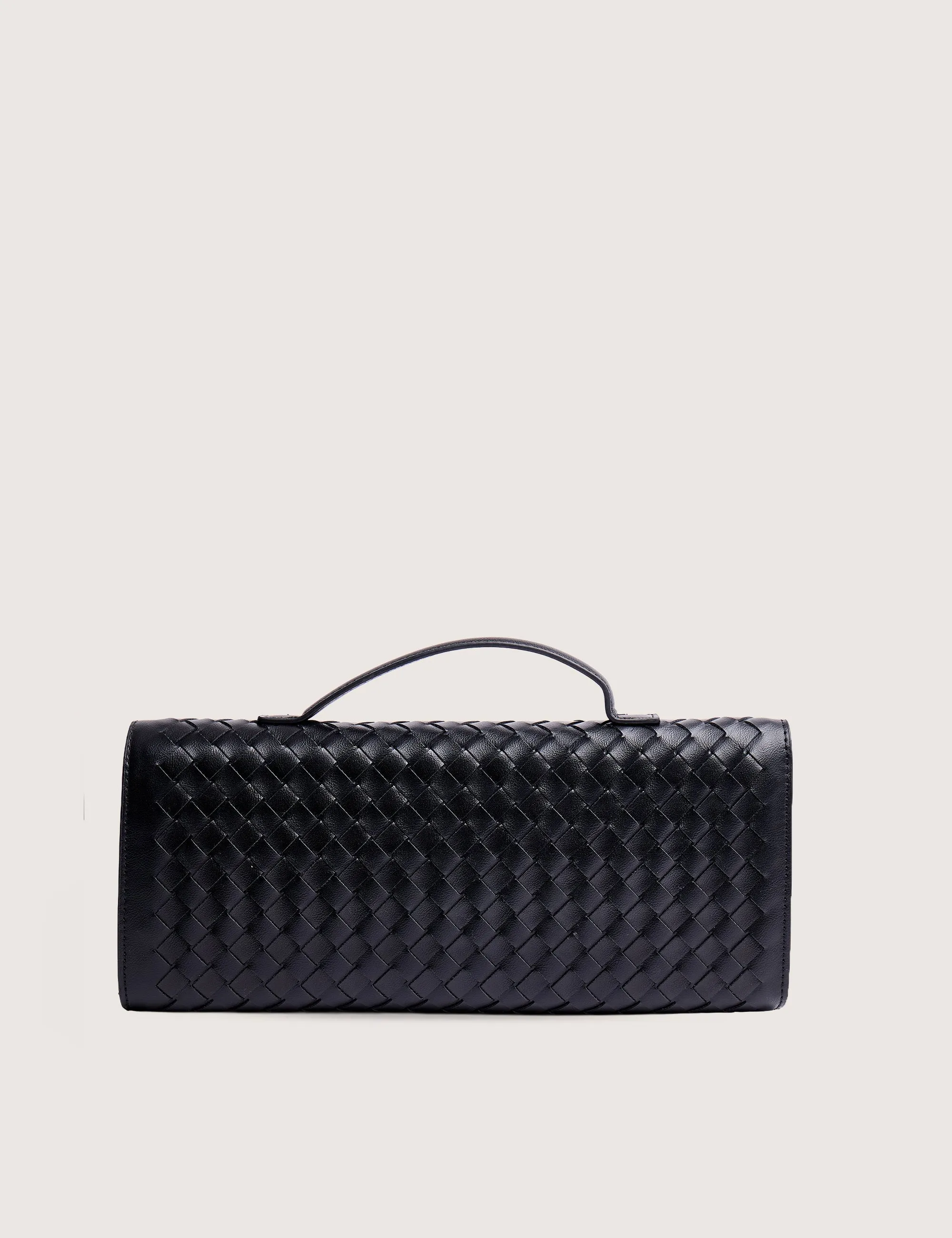 The Rose Metallic Black Weave Rectangle Clutch Bag sold by Public Desire product image thumbnail 4
