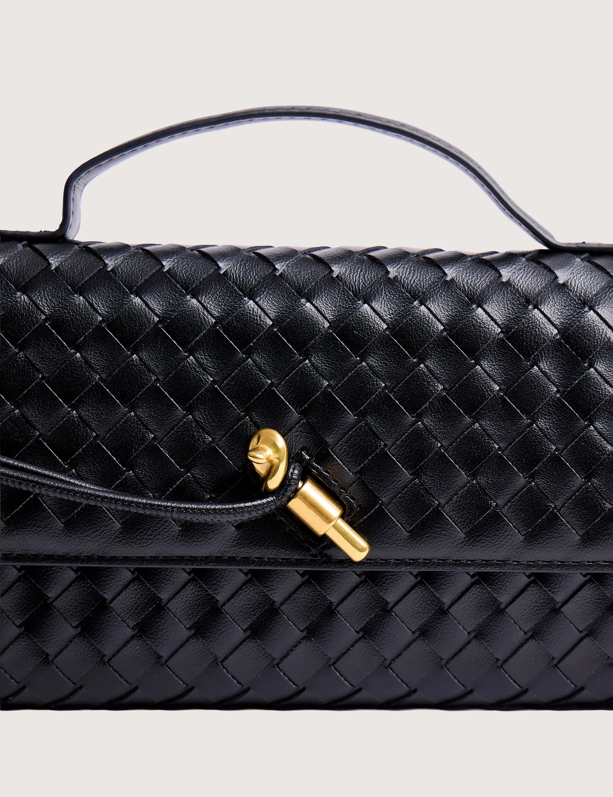 The Rose Metallic Black Weave Rectangle Clutch Bag sold by Public Desire product image thumbnail 2