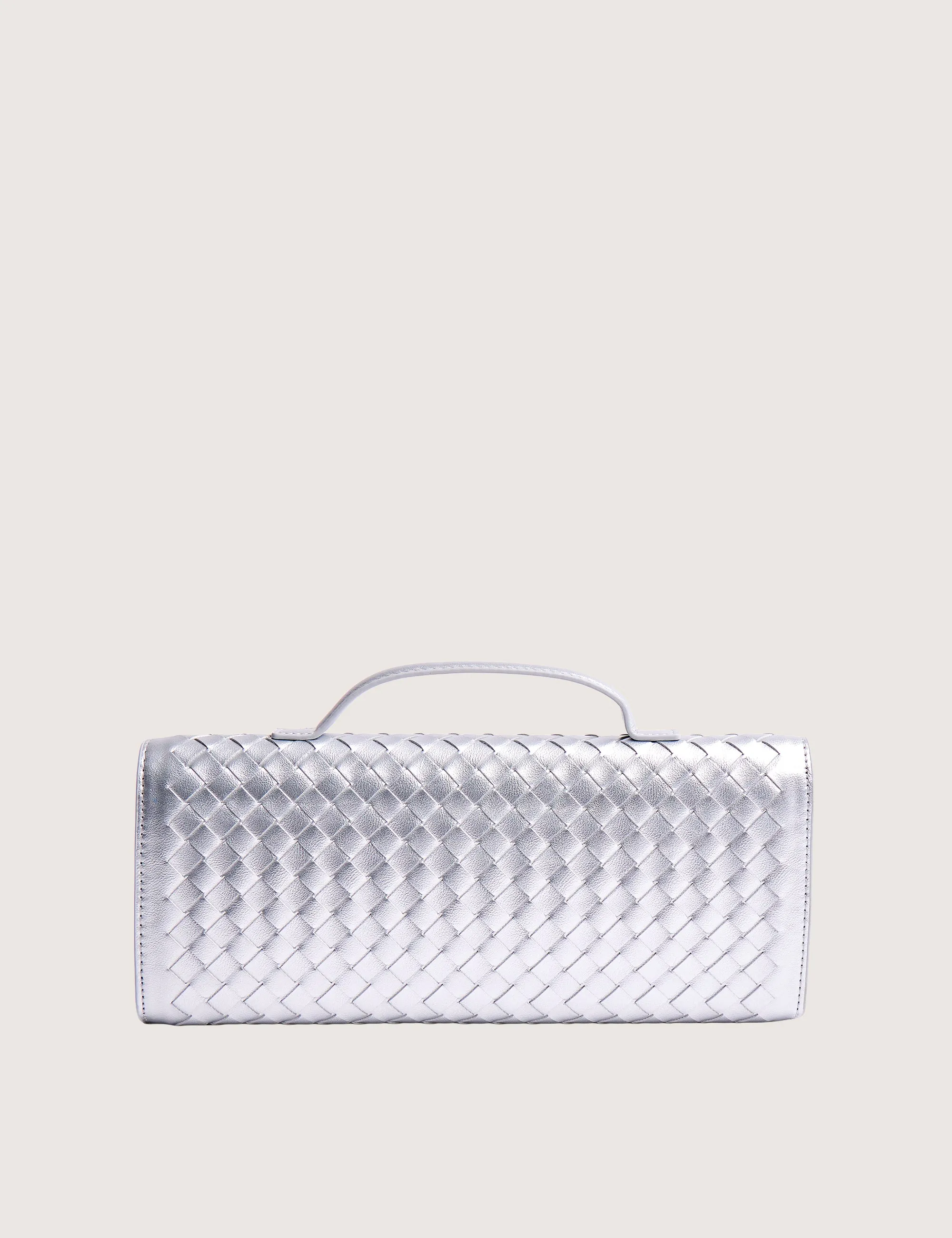 The Rose Metallic Silver Weave Rectangle Clutch Bag sold by Public Desire product image thumbnail 3