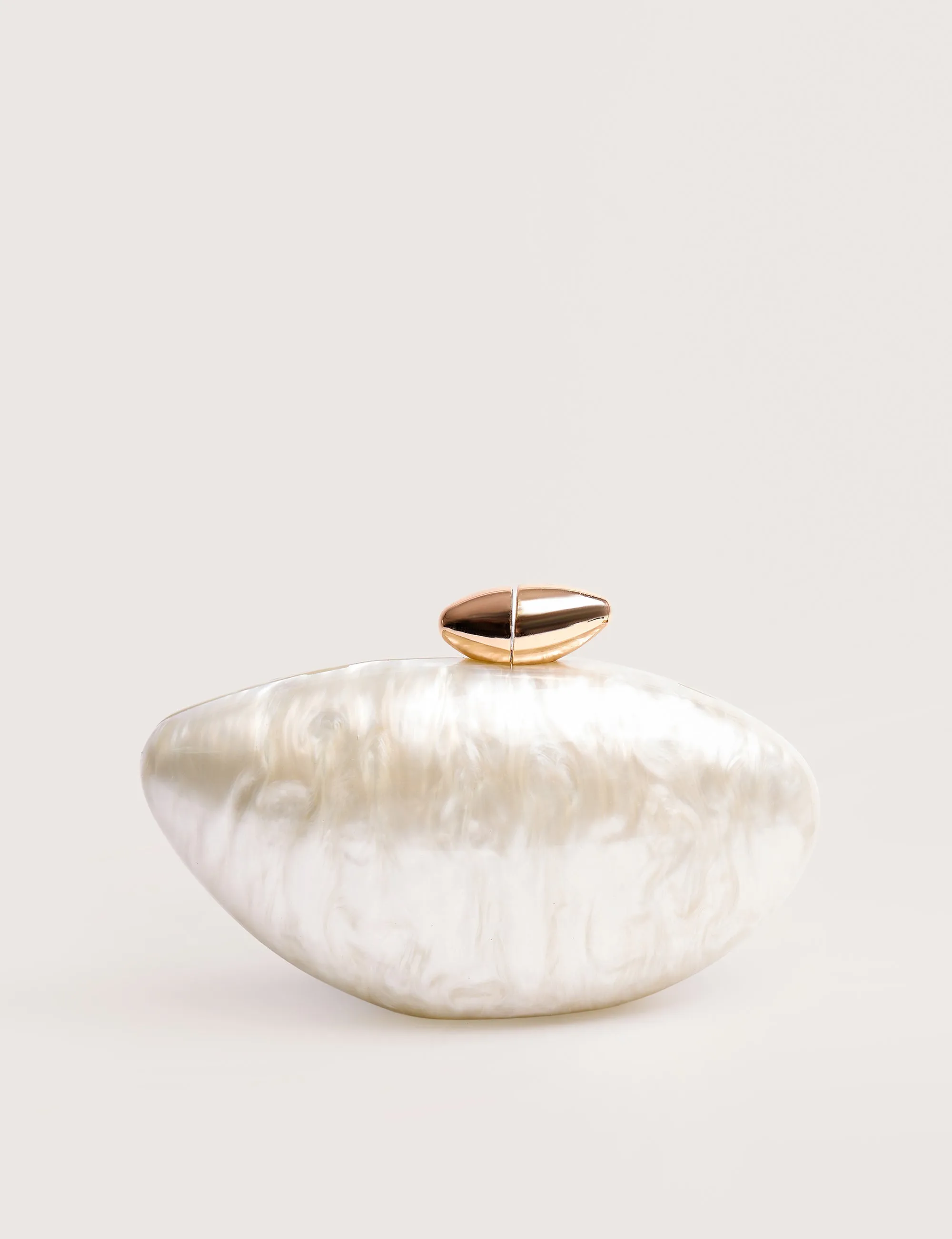 Violet Cream Marble Oval Clutch Bag Cream sold by Public Desire