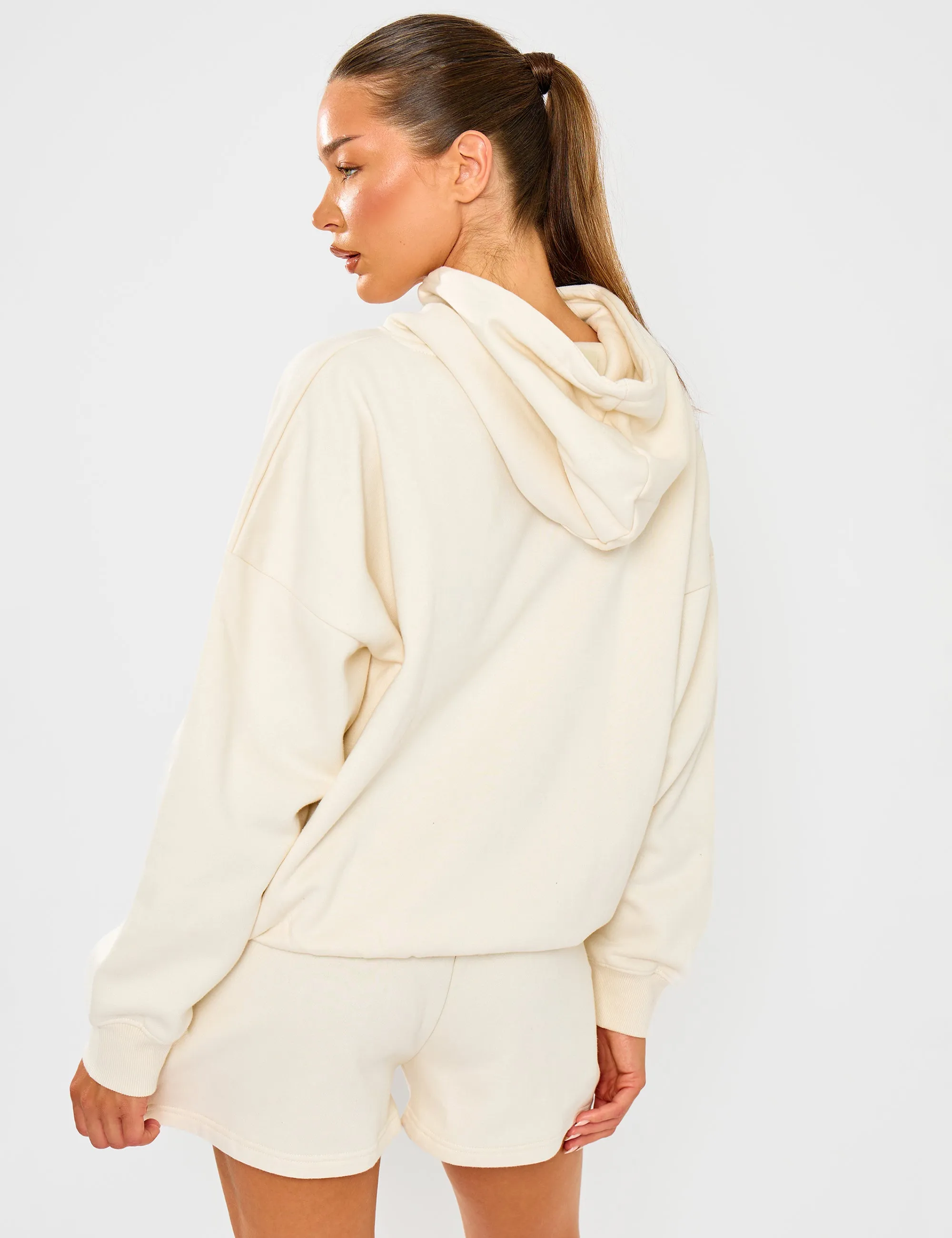 Kaiia Embossed Bubble Logo Oversized Hoodie Almond Milk sold by Public Desire product image thumbnail 2
