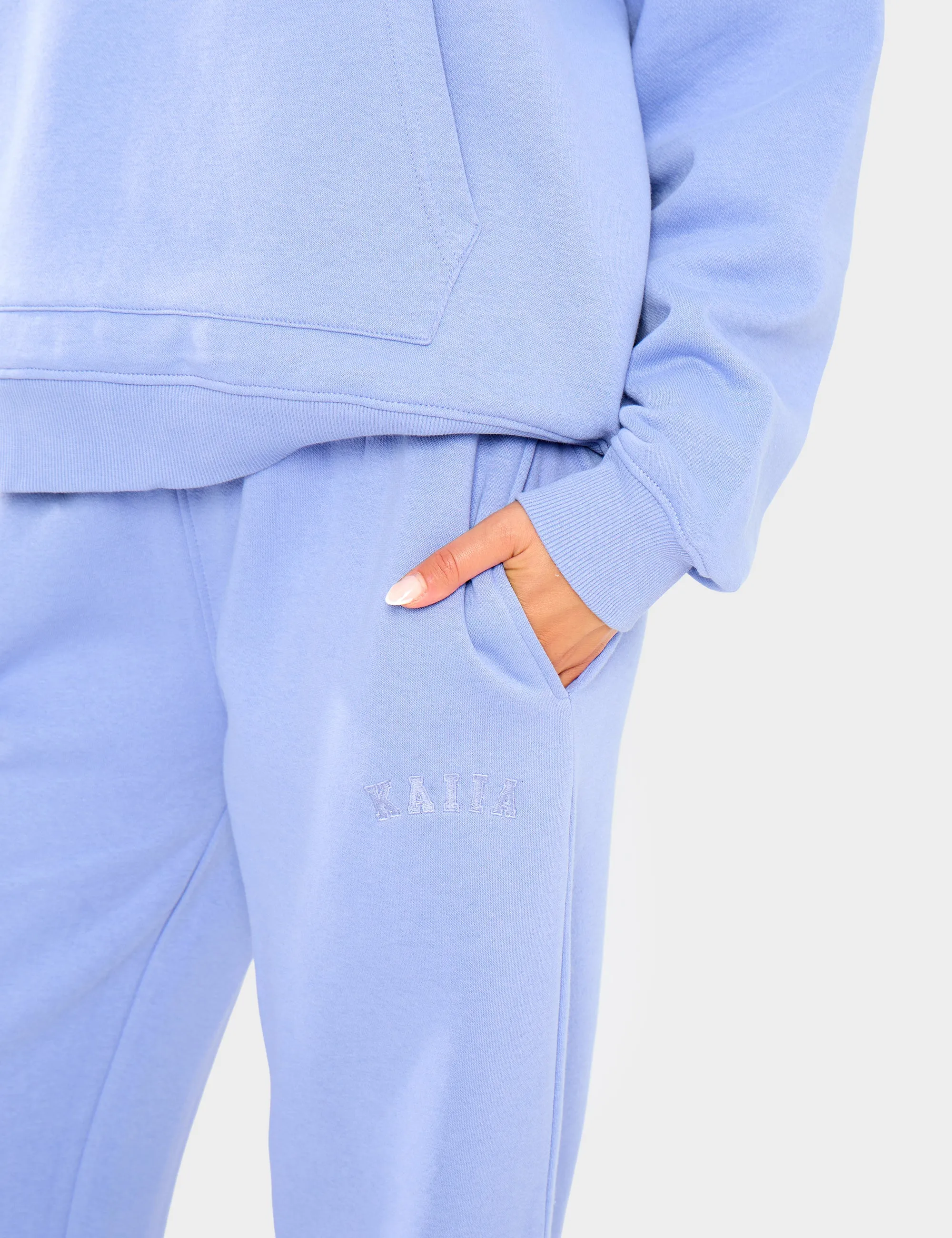Kaiia Logo Wide Leg Joggers Cornflower Blue sold by Public Desire product image thumbnail 4