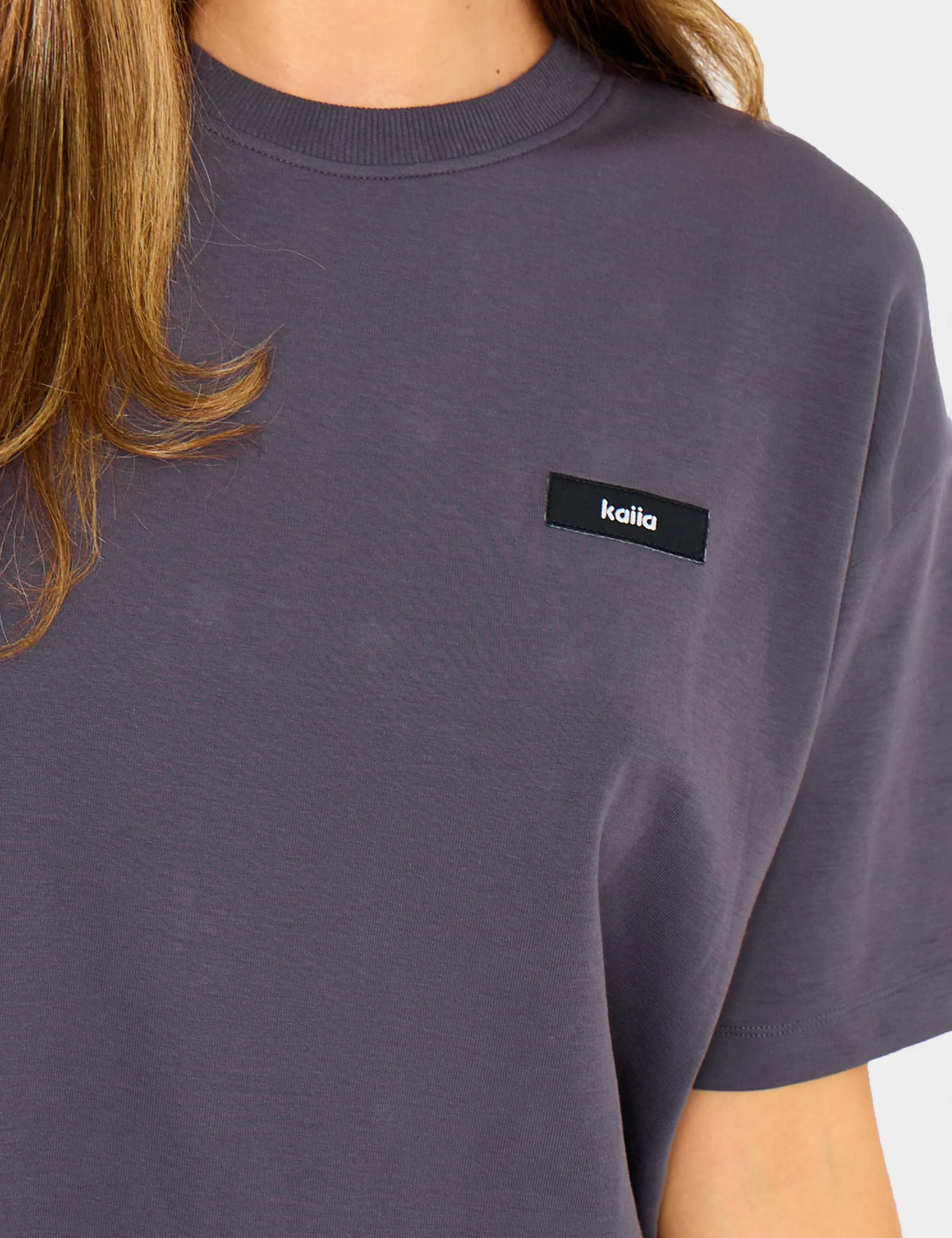 Kaiia Interlock Boxy T-Shirt Midnight Charcoal sold by Public Desire product image thumbnail 3