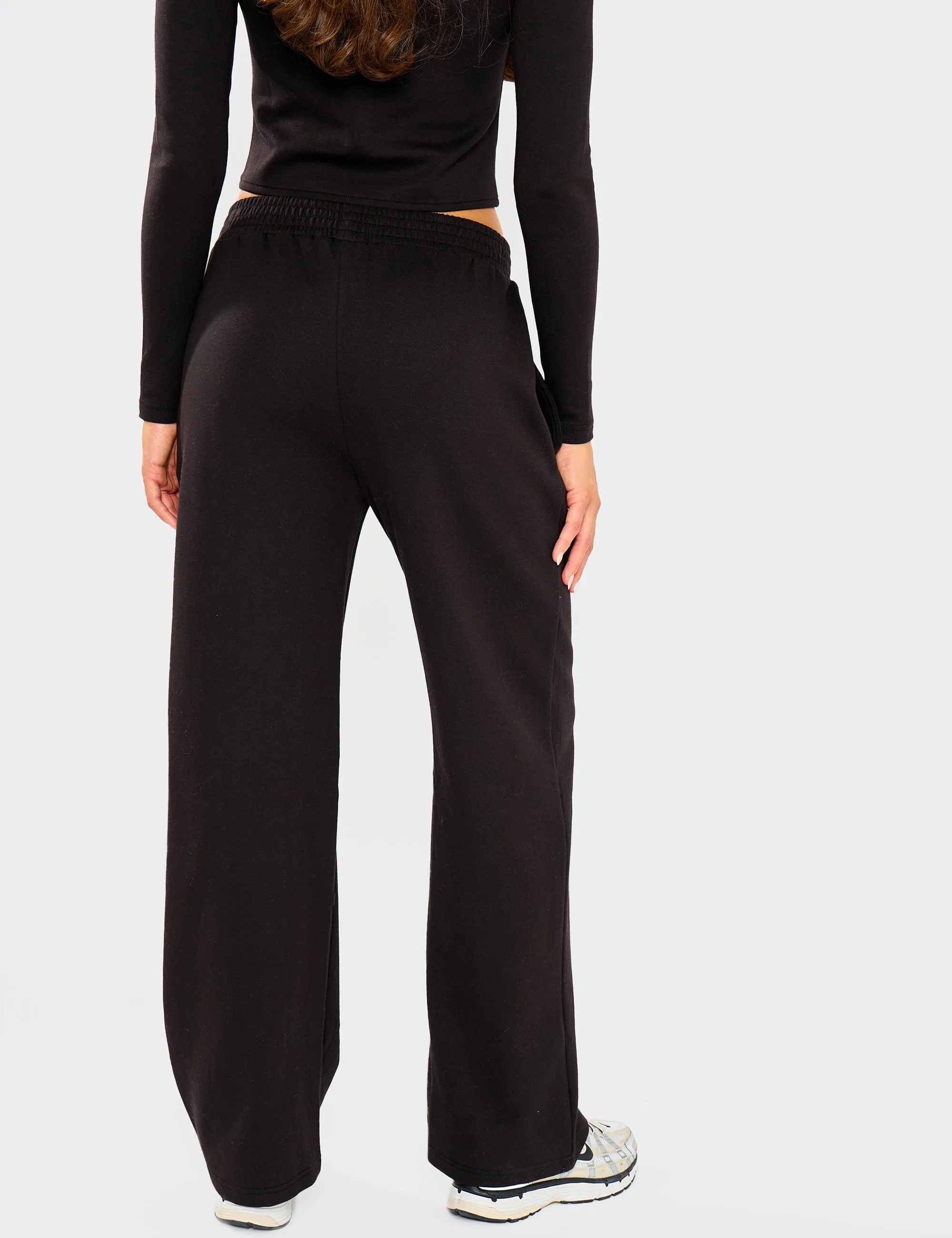 Kaiia Label Logo Premium Interlock Seam Detail Wide Leg Joggers Black sold by Public Desire product image thumbnail 3