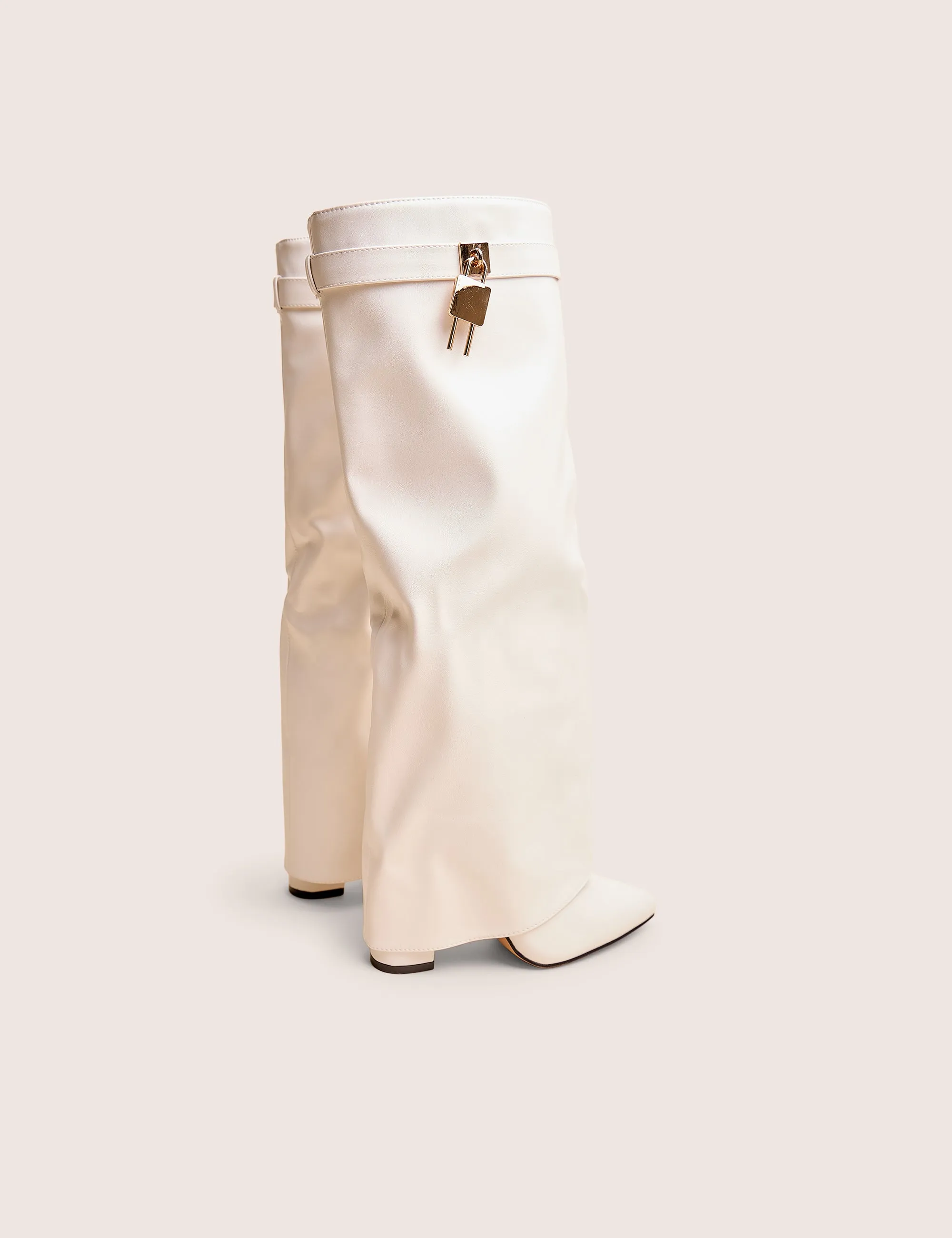 Reese White Fold Over Pu Knee High Boots sold by Public Desire product image thumbnail 3