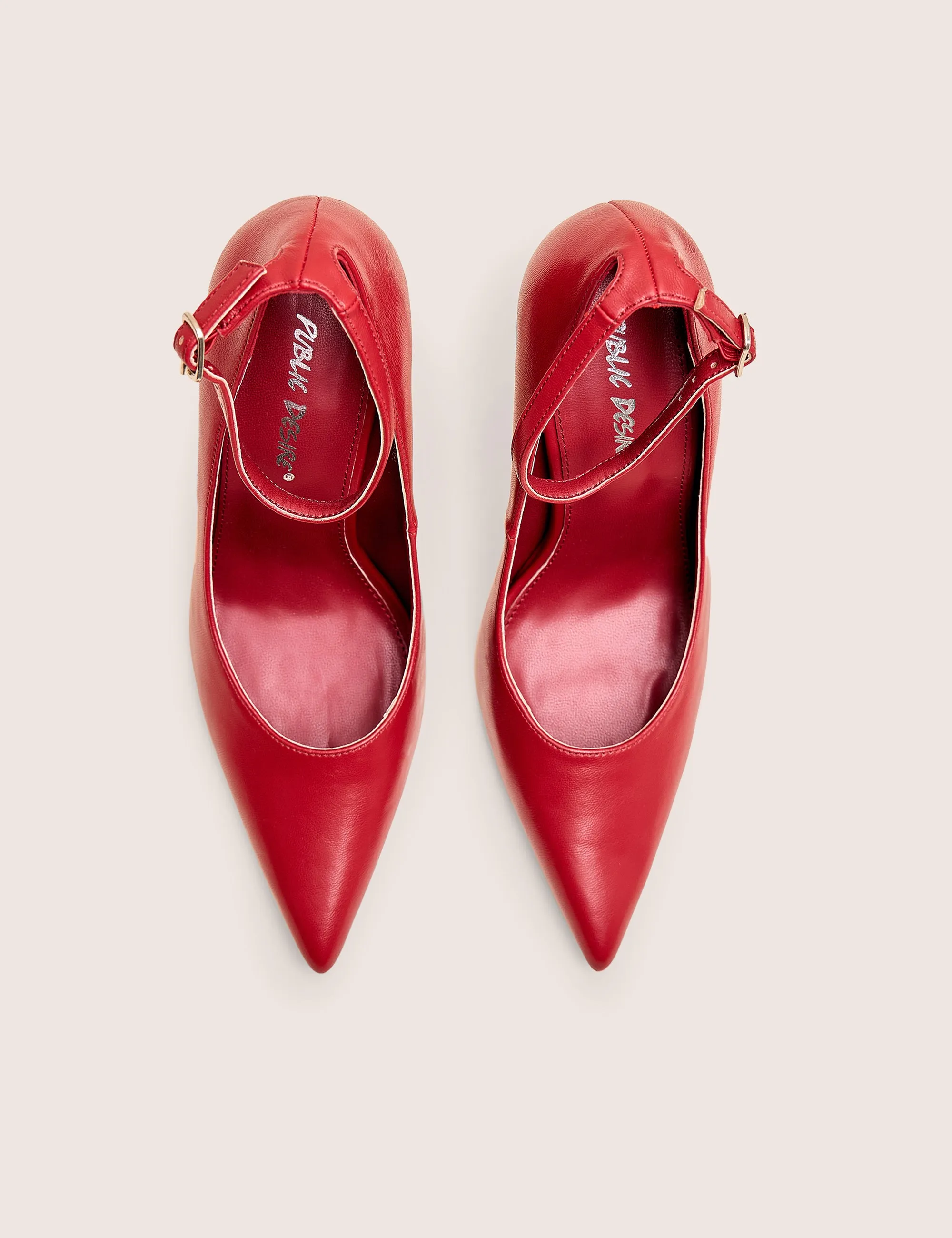 Chantilly Red Ankle Strap Detail Court Shoes sold by Public Desire product image thumbnail 2