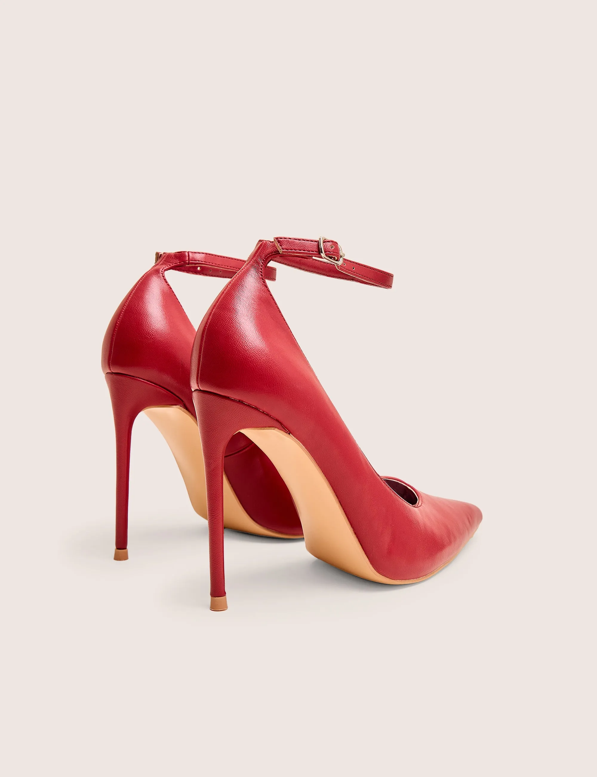 Chantilly Red Ankle Strap Detail Court Shoes sold by Public Desire product image thumbnail 3