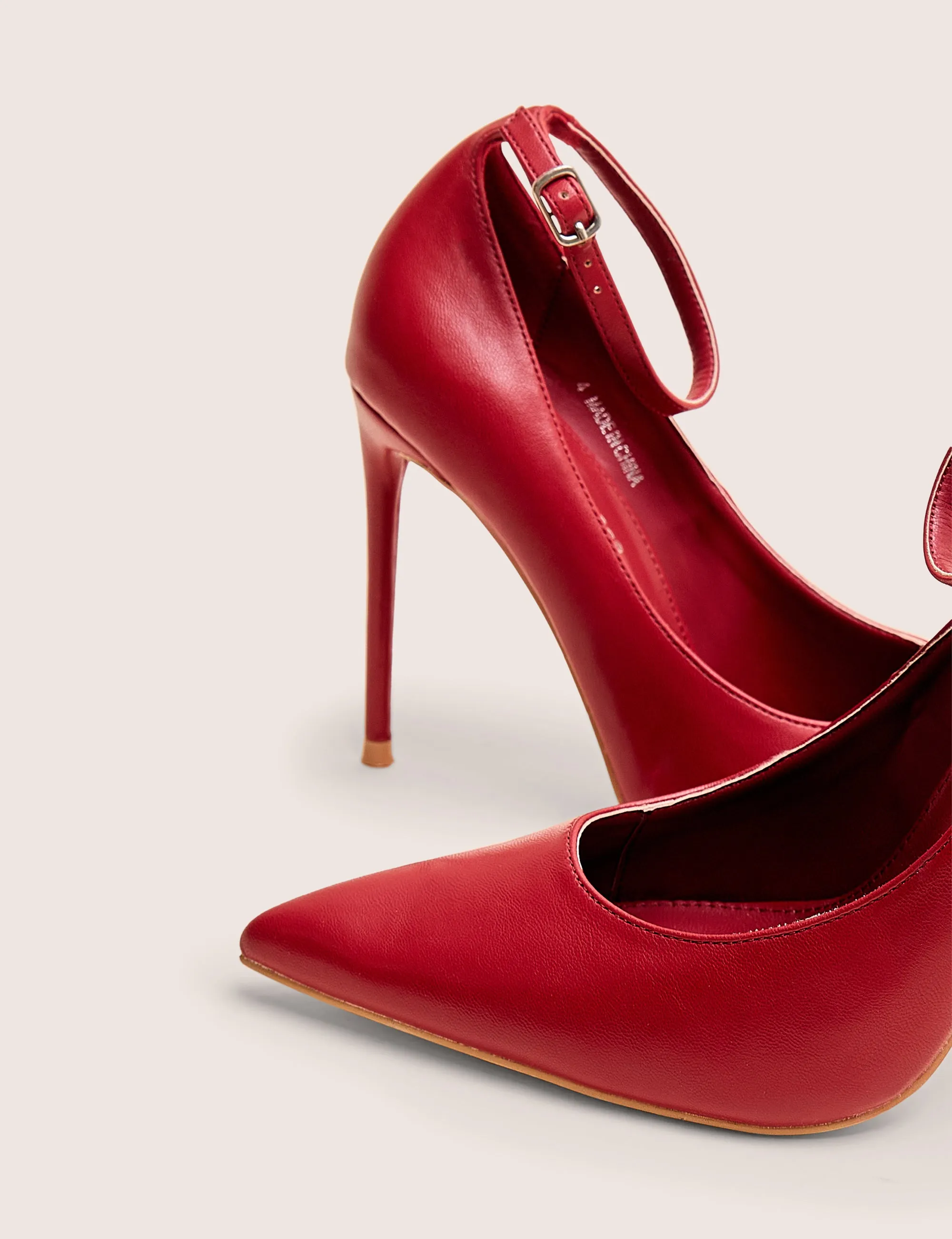 Chantilly Red Ankle Strap Detail Court Shoes sold by Public Desire product image thumbnail 4