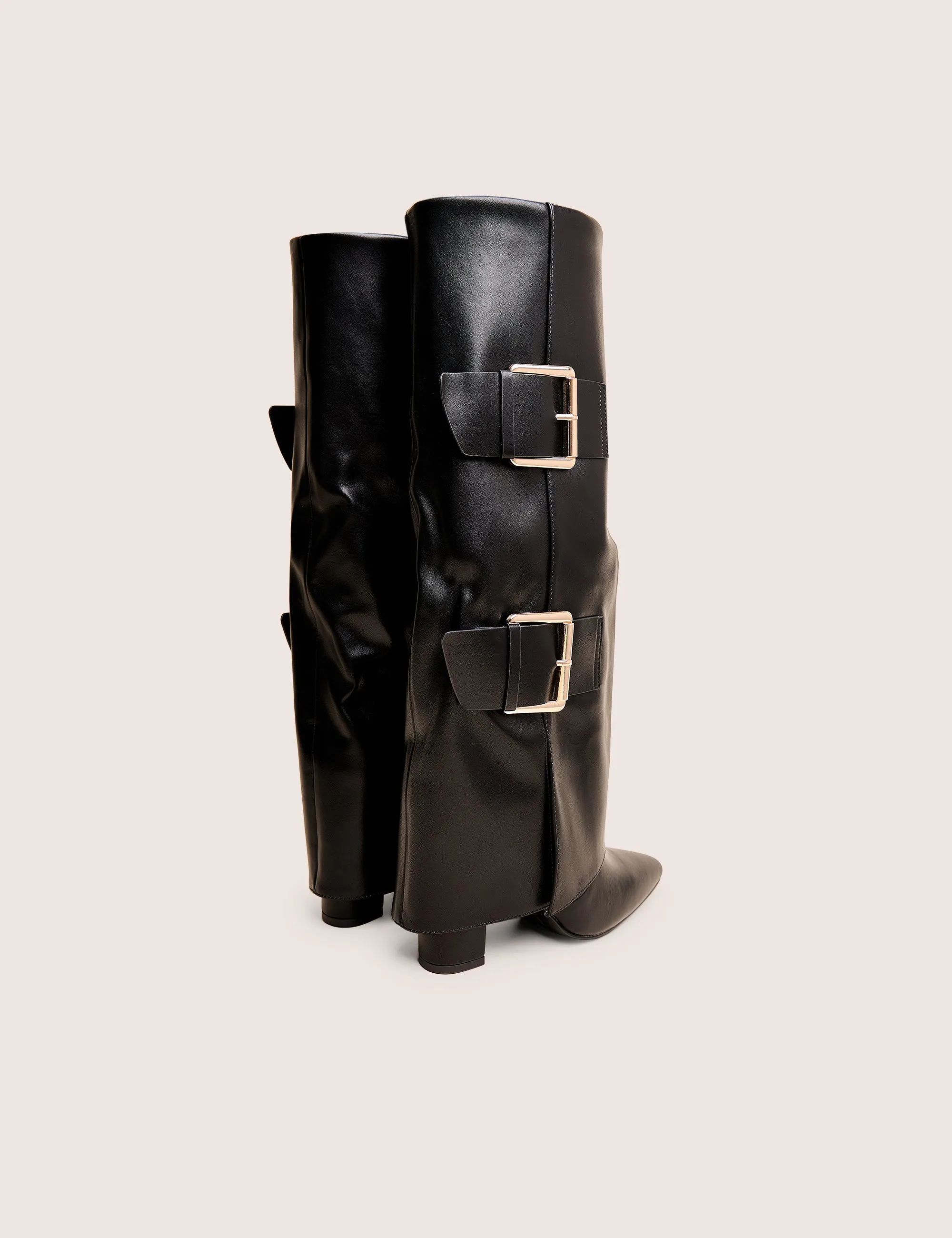 River Black Double Buckle Detail Pu High Knee Boots sold by Public Desire product image thumbnail 3