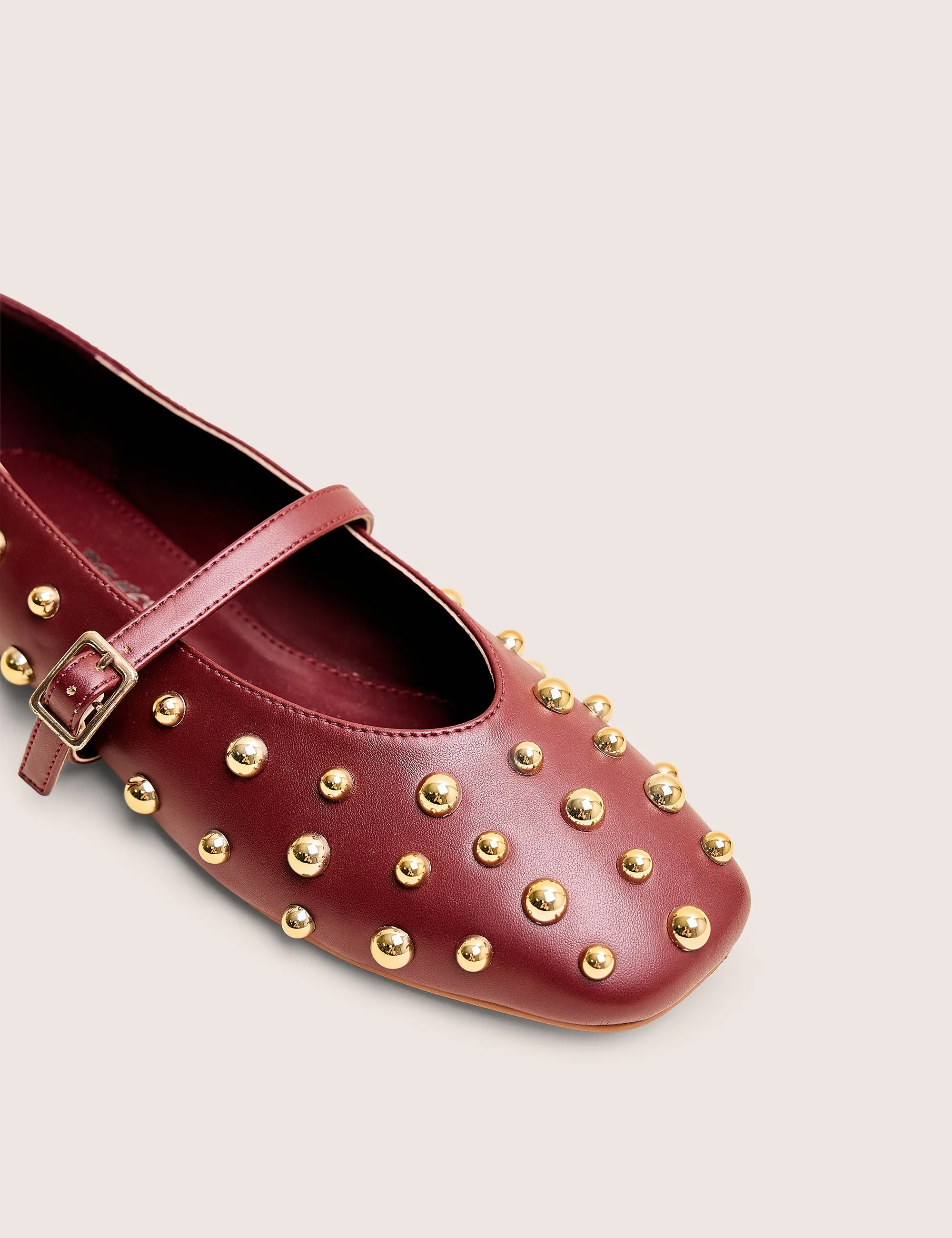 Elsie Burgundy Studded Ballerina Flats sold by Public Desire product image thumbnail 3