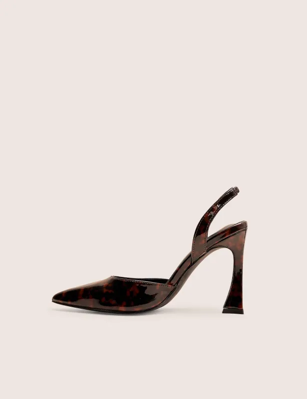 Slow Burn Amber Tortoise Sling Back Court Heels sold by Public Desire