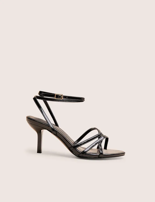 Juliette Black Minimal Strap Detail Kitten Heels sold by Public Desire