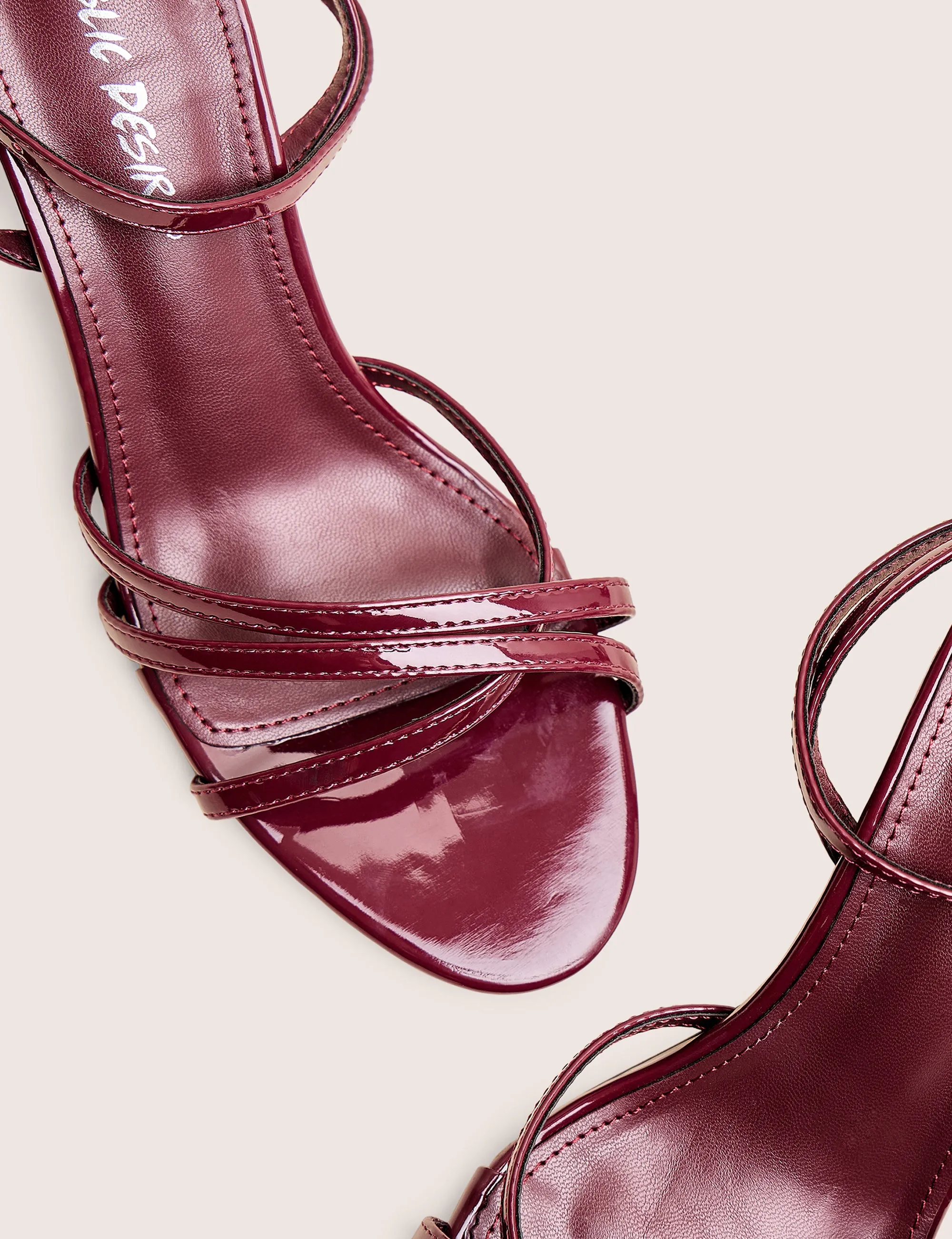 Juliette Burgundy Minimal Strap Detail Kitten Heels sold by Public Desire product image thumbnail 4