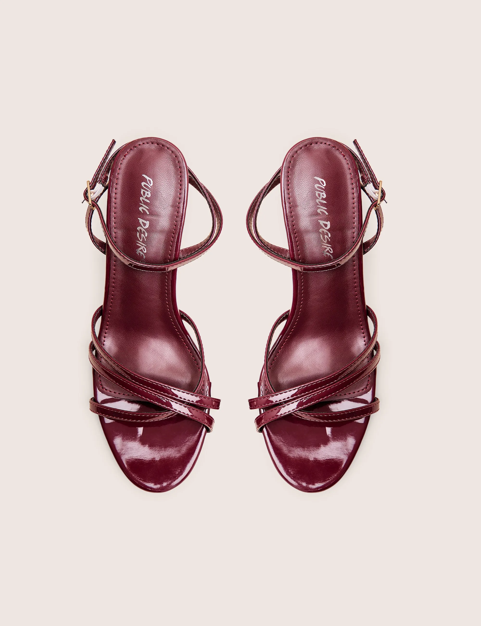 Juliette Burgundy Minimal Strap Detail Kitten Heels sold by Public Desire product image thumbnail 2