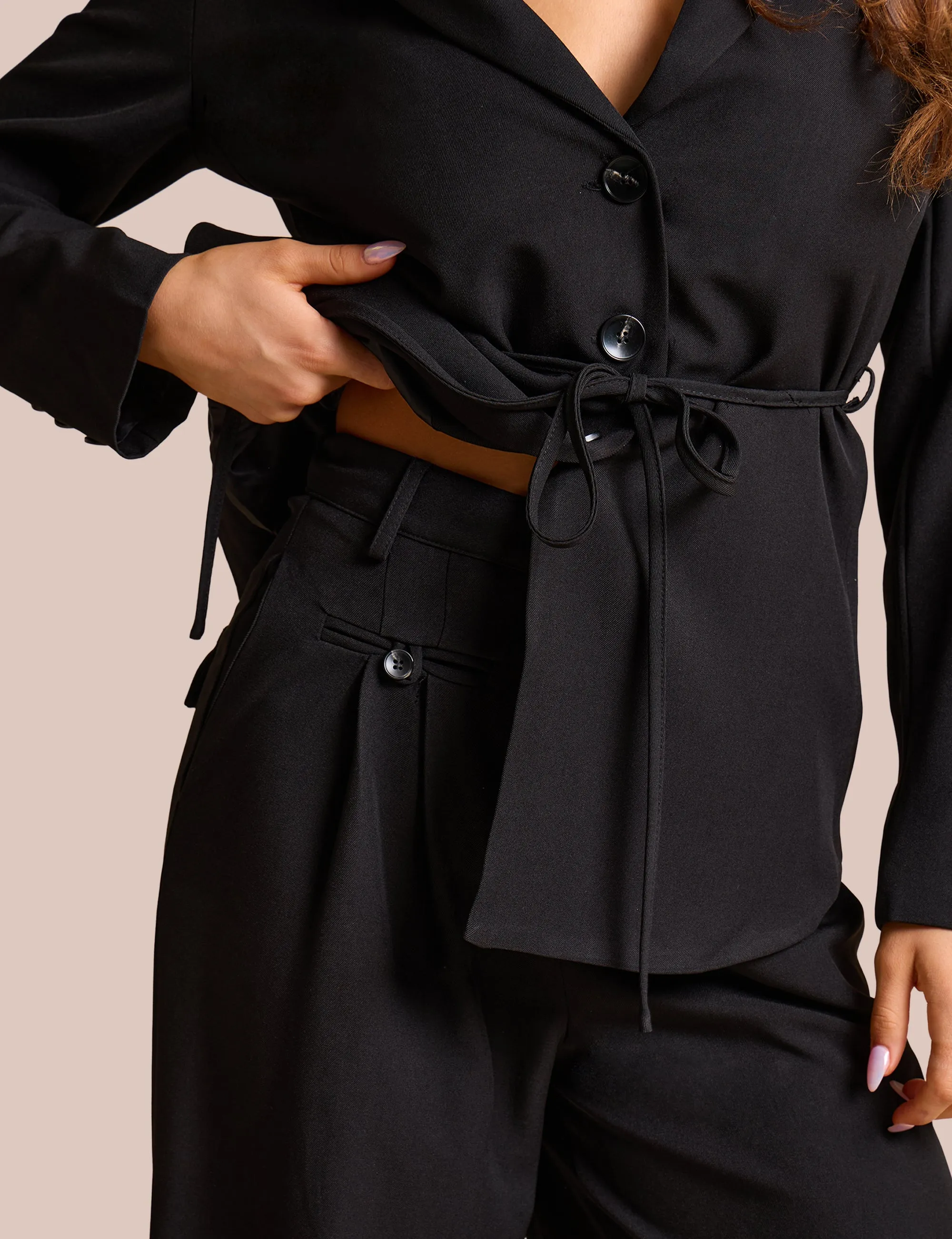 High Waist Tailored Wide Leg Trouser Black sold by Public Desire product image thumbnail 2