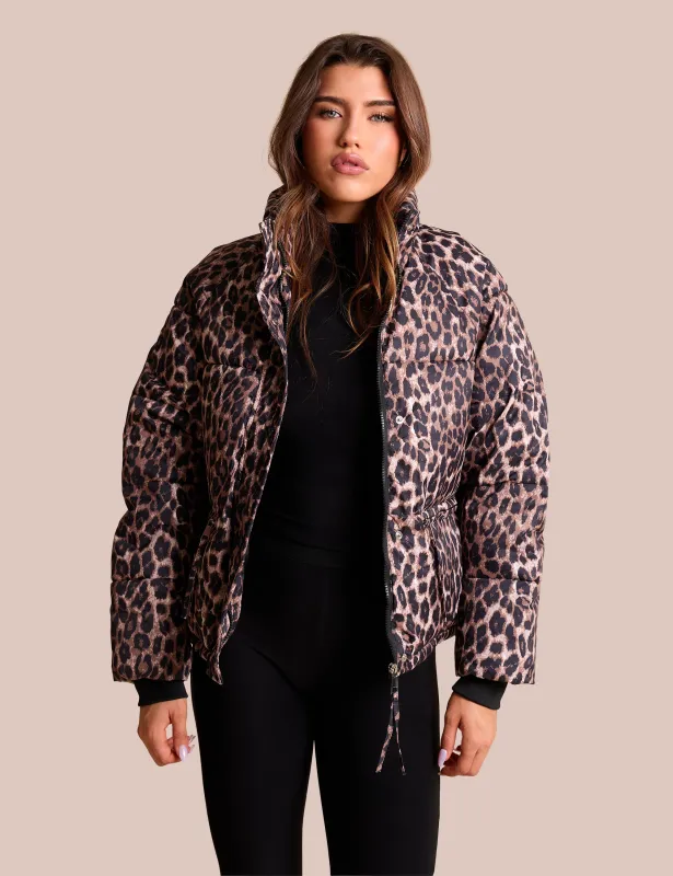 Padded Puffer Coat Leopard Print sold by Public Desire