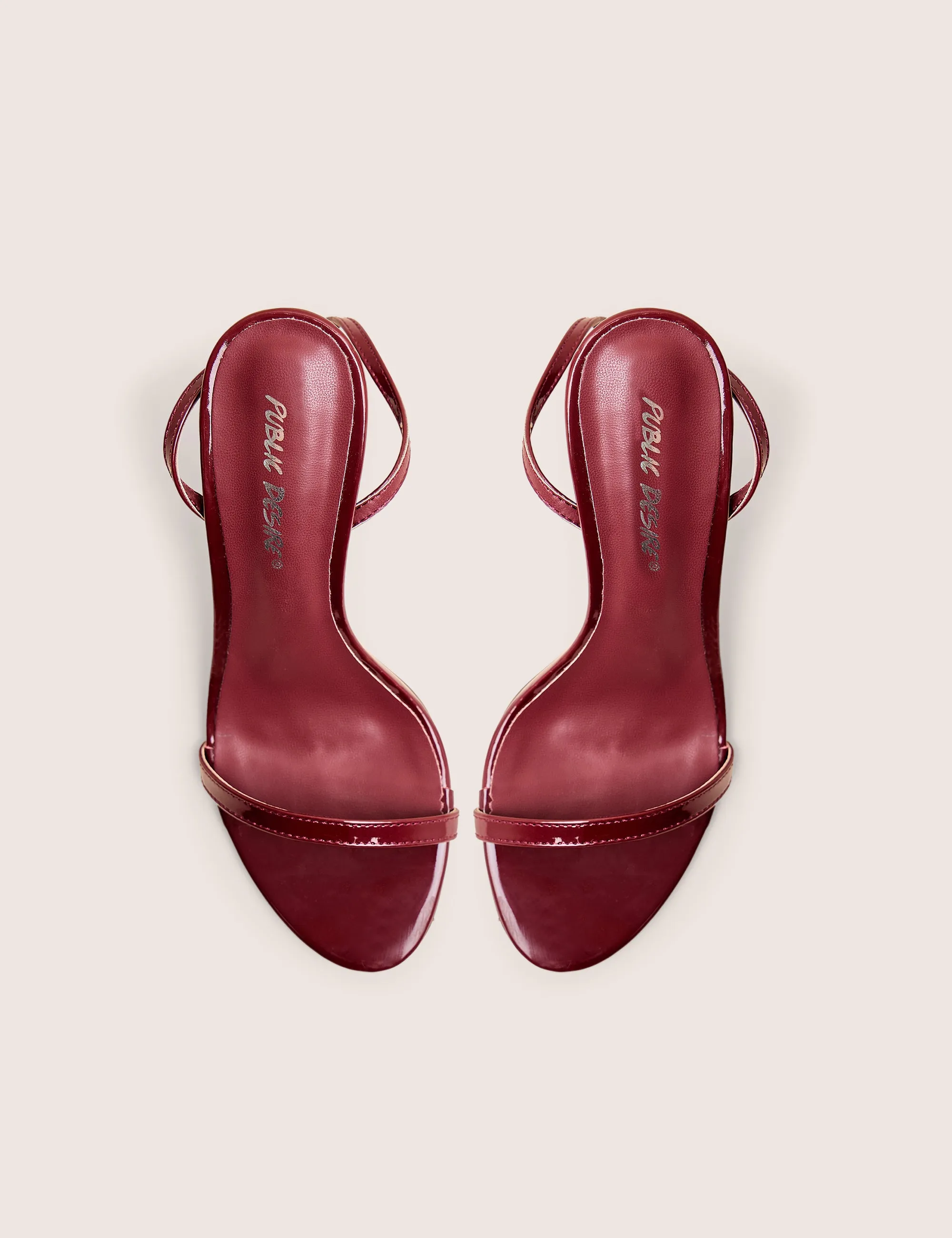 Selene Burgundy Patent Curved Heels Barely There sold by Public Desire product image thumbnail 2