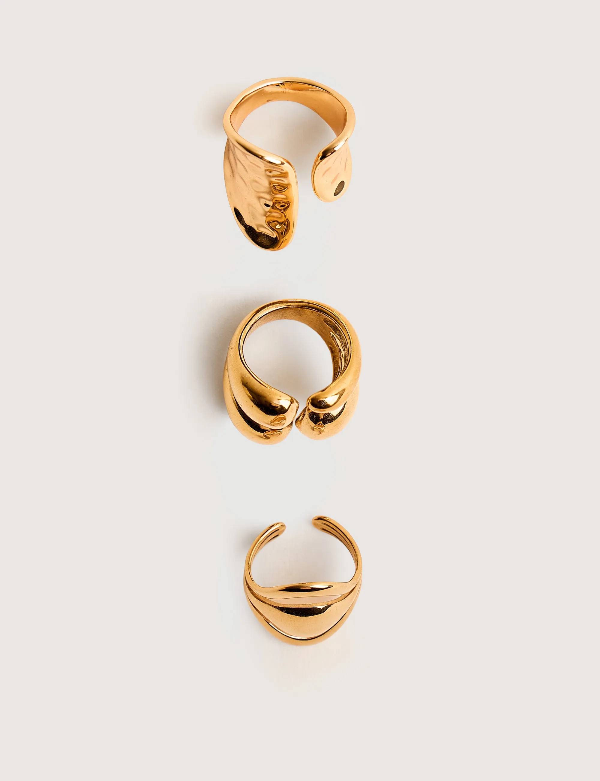 Chunky Abstract 3 Pack Classic Ring Stack Gold sold by Public Desire product image thumbnail 2