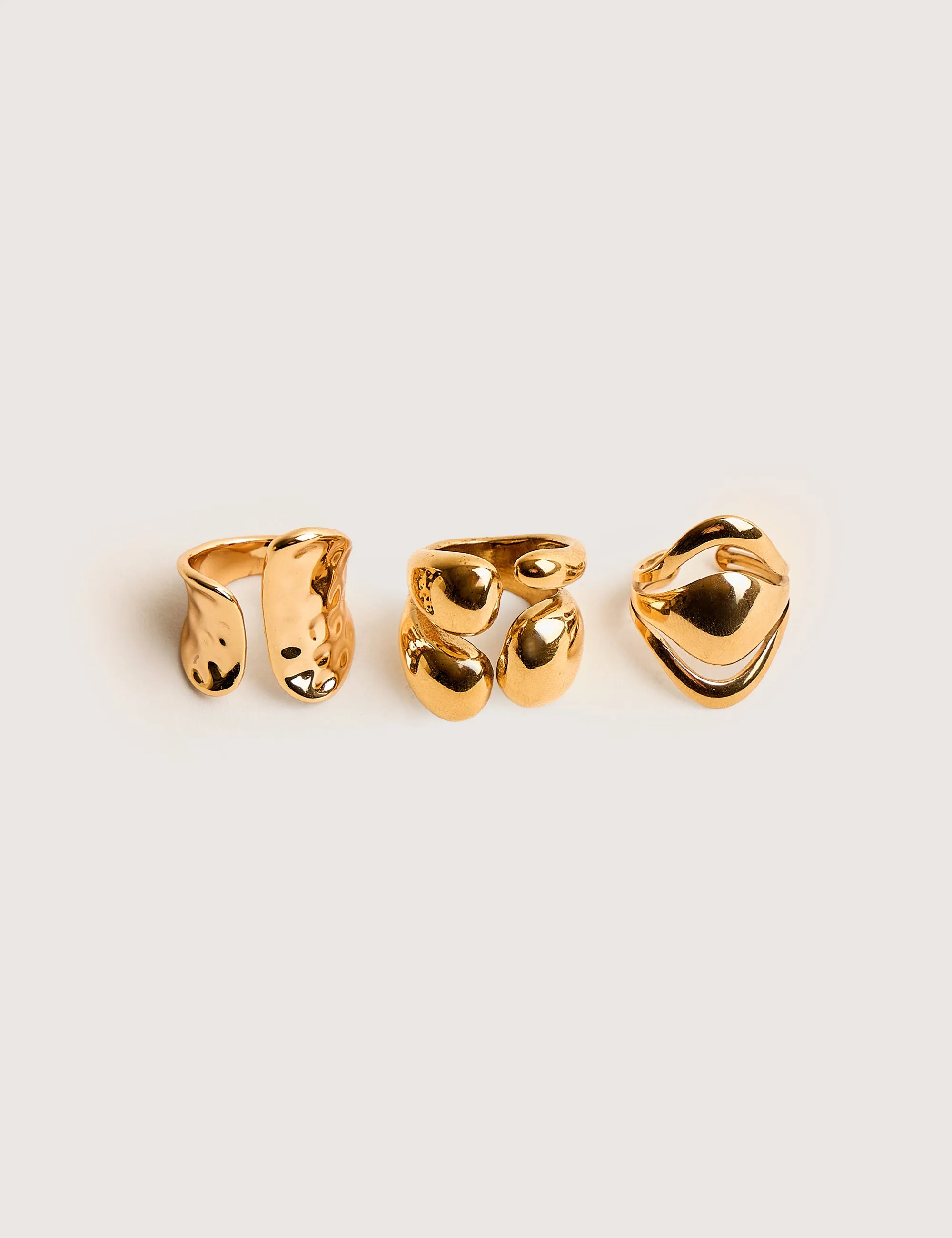 Chunky Abstract 3 Pack Classic Ring Stack Gold sold by Public Desire product image thumbnail 3