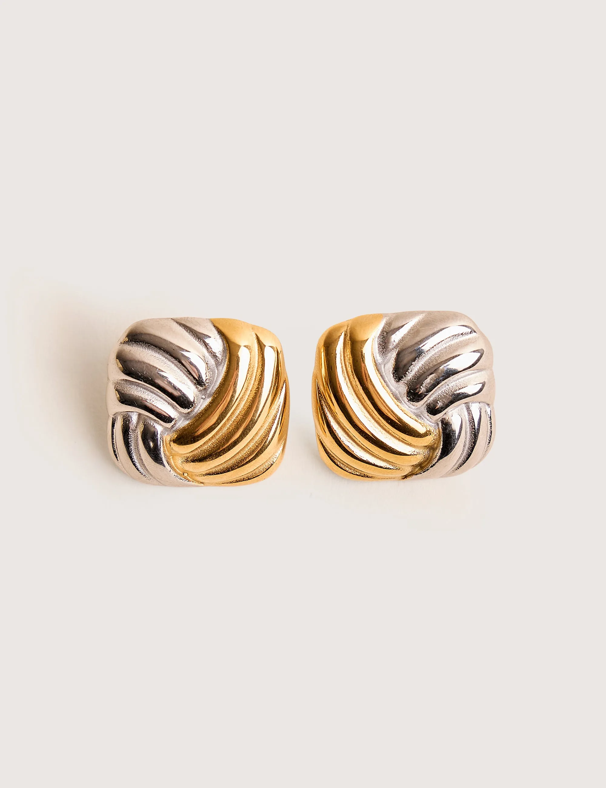 Mixed Metal Knot Detail Studs Gold & Silver sold by Public Desire product image thumbnail 3