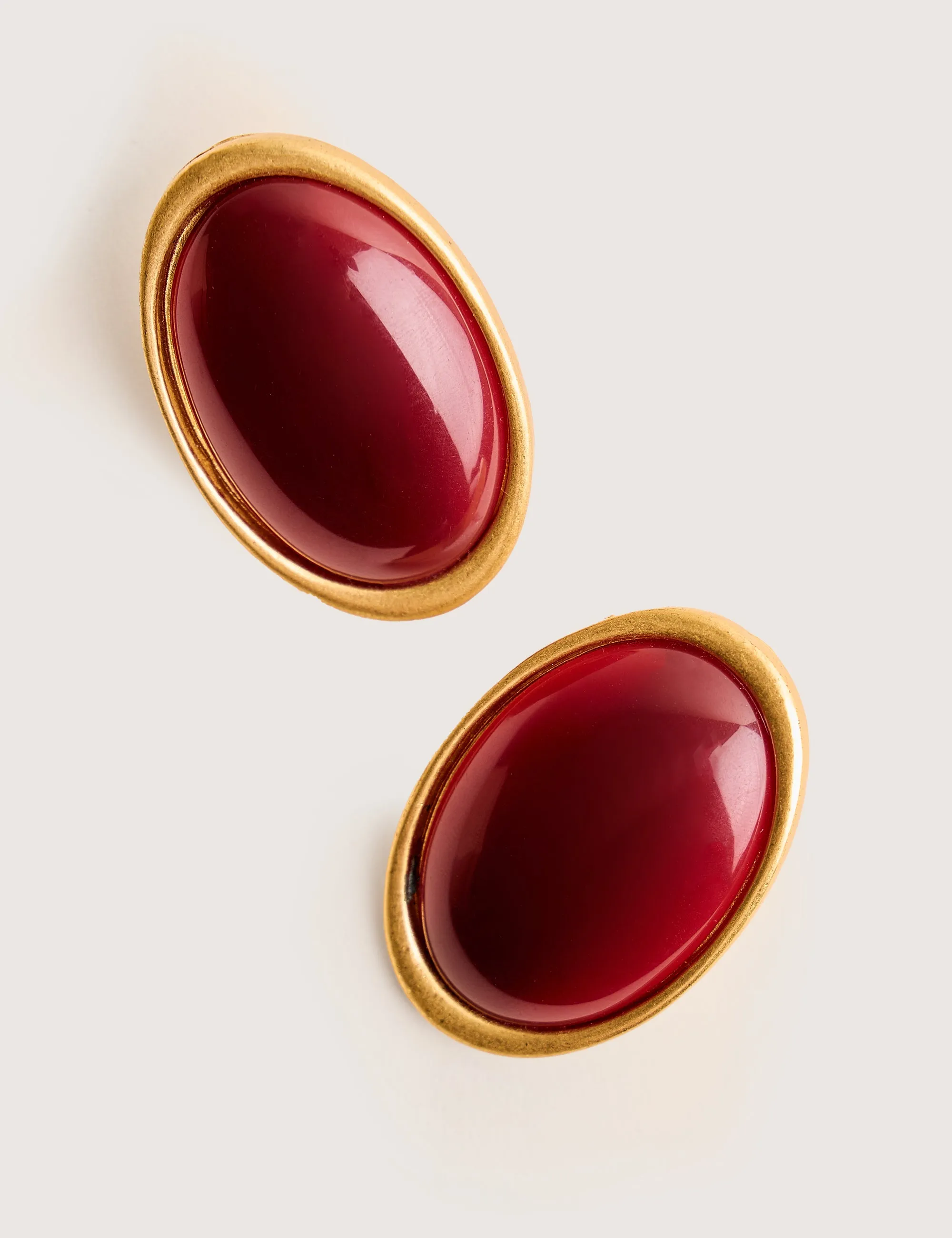 Statement Oversized Oval Studs Burgundy sold by Public Desire product image thumbnail 2