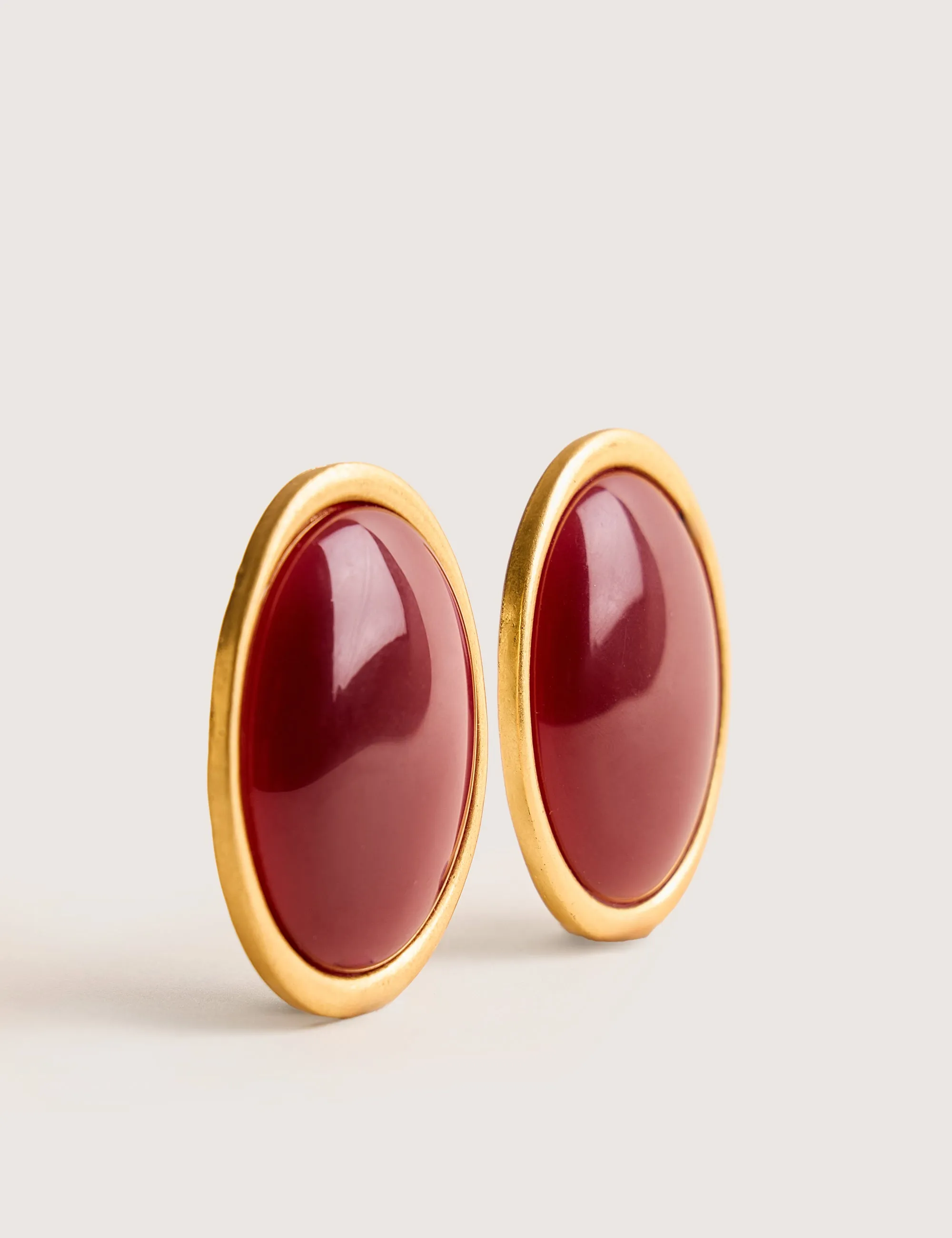 Statement Oversized Oval Studs Burgundy sold by Public Desire product image thumbnail 3