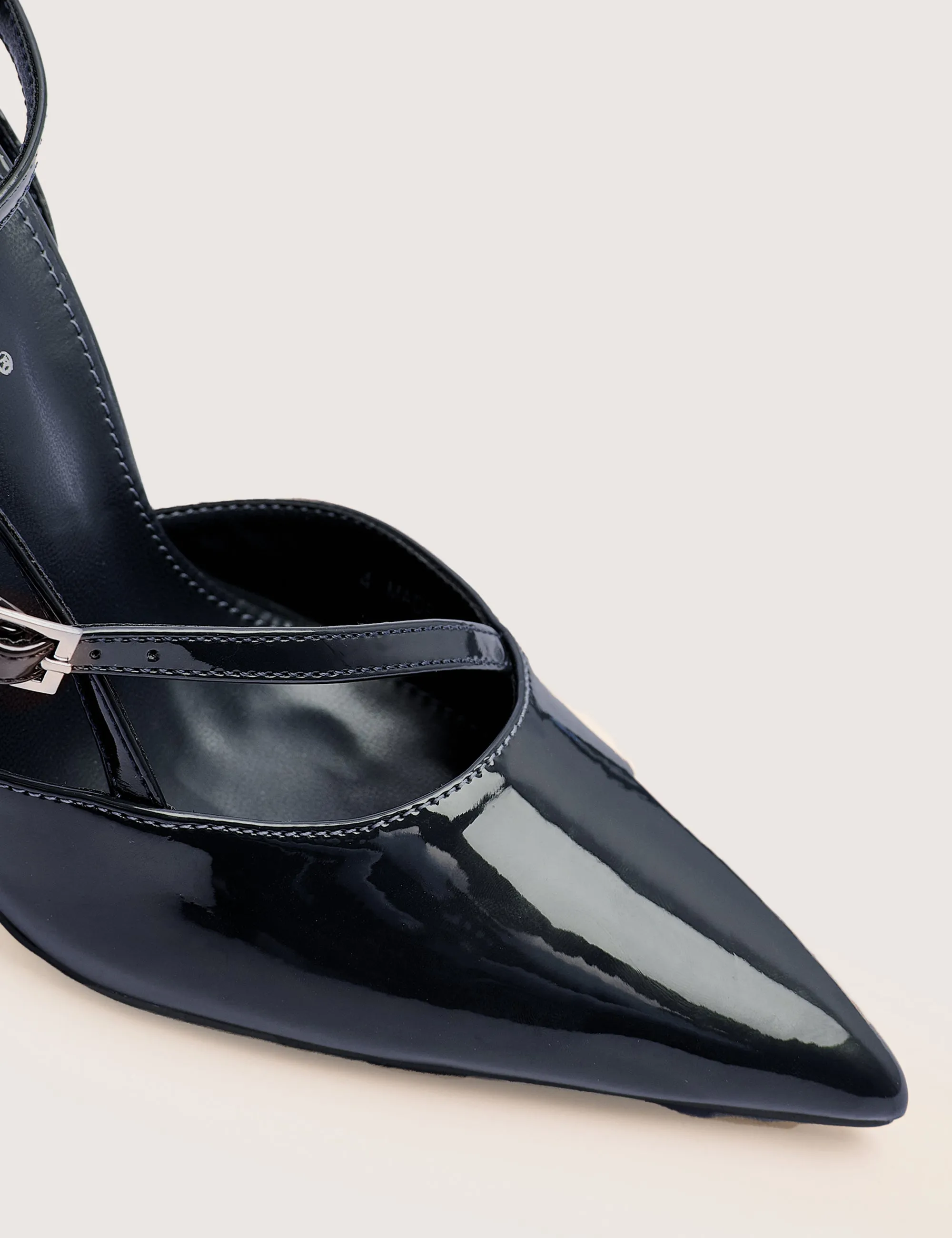 Idol Navy Patent Buckle Strappy Detail Stiletto Court High Heels sold by Public Desire product image thumbnail 2