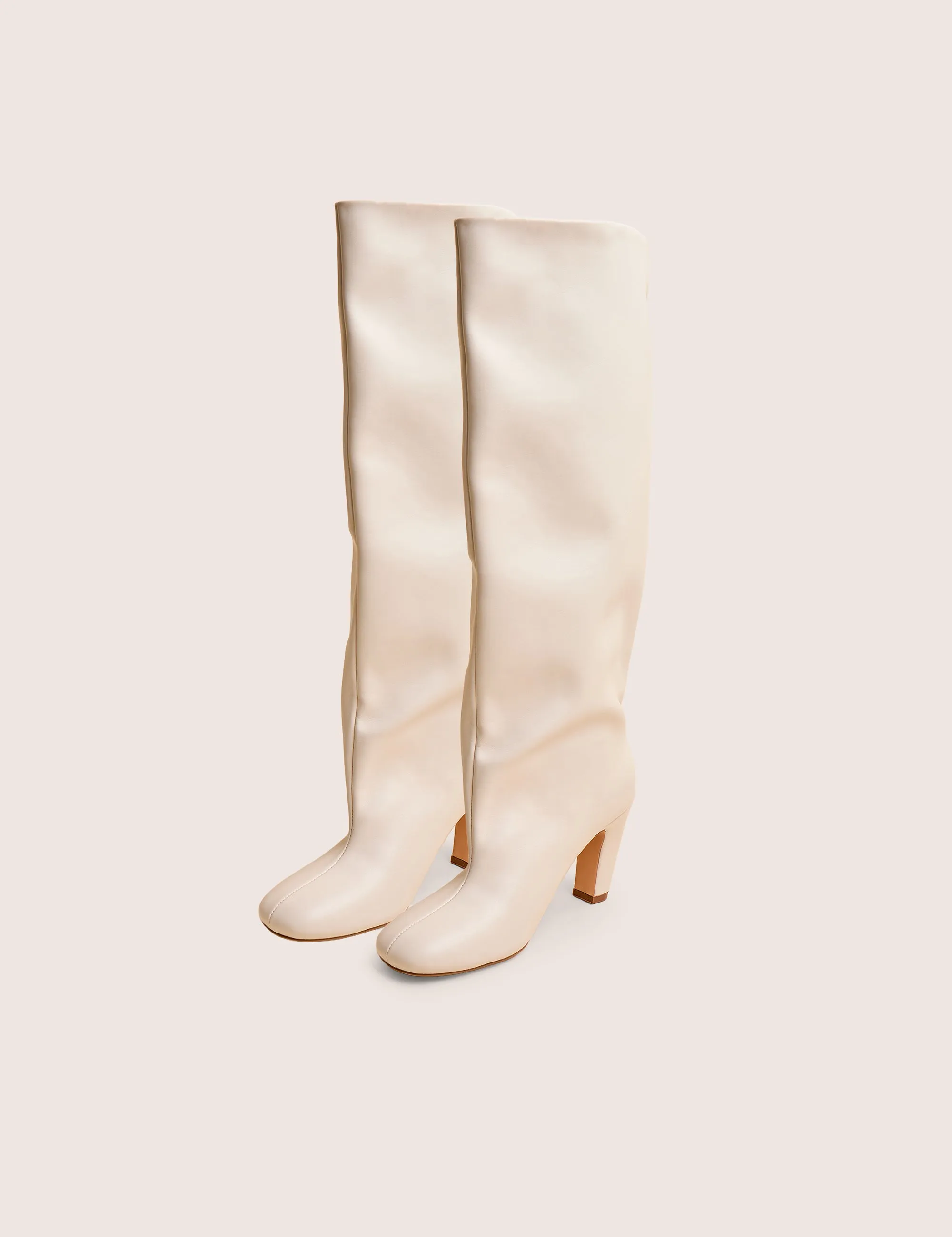 Fifth Ave Off White Pu Slouchy Mid Heel Boots sold by Public Desire product image thumbnail 2