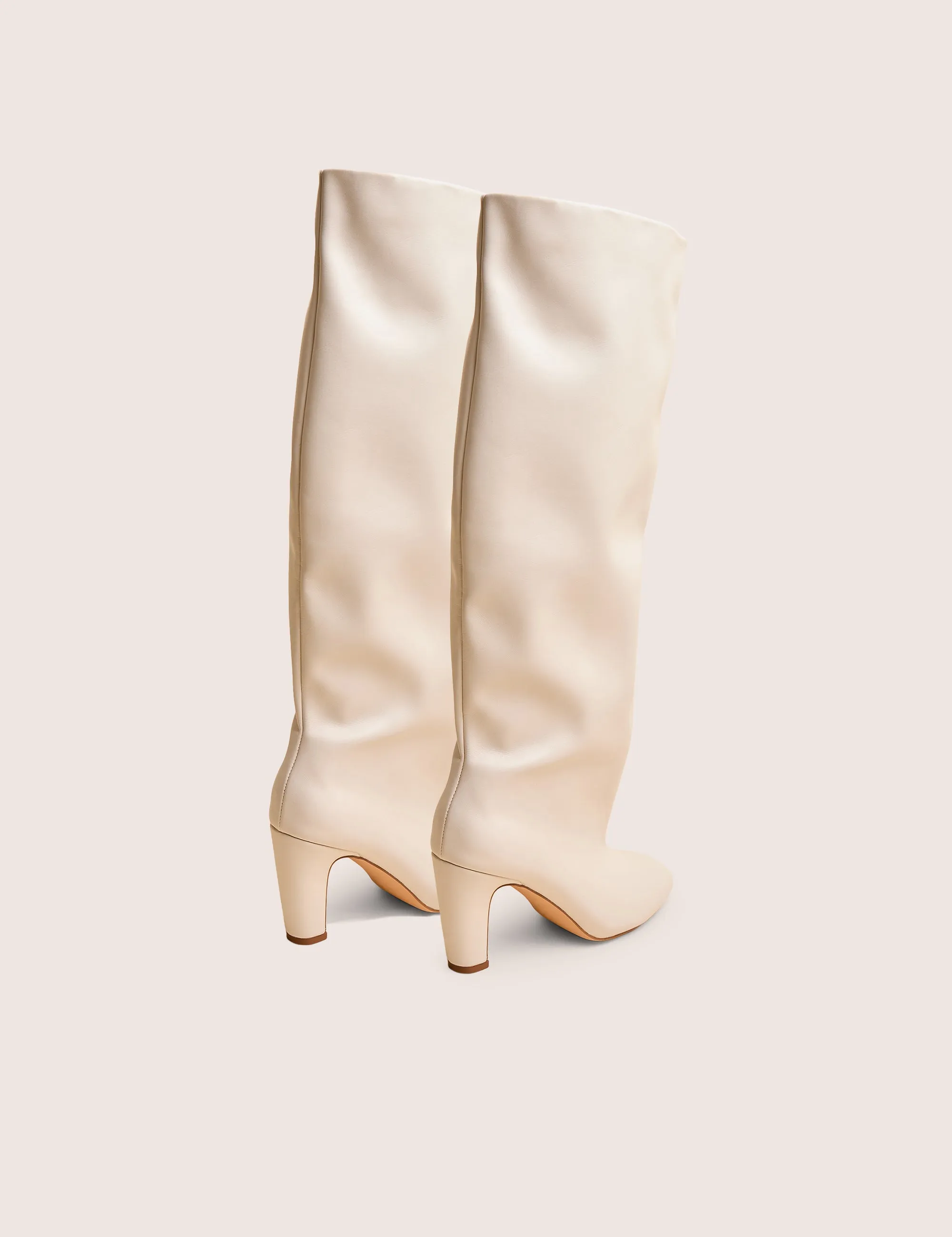 Fifth Ave Off White Pu Slouchy Mid Heel Boots sold by Public Desire product image thumbnail 3