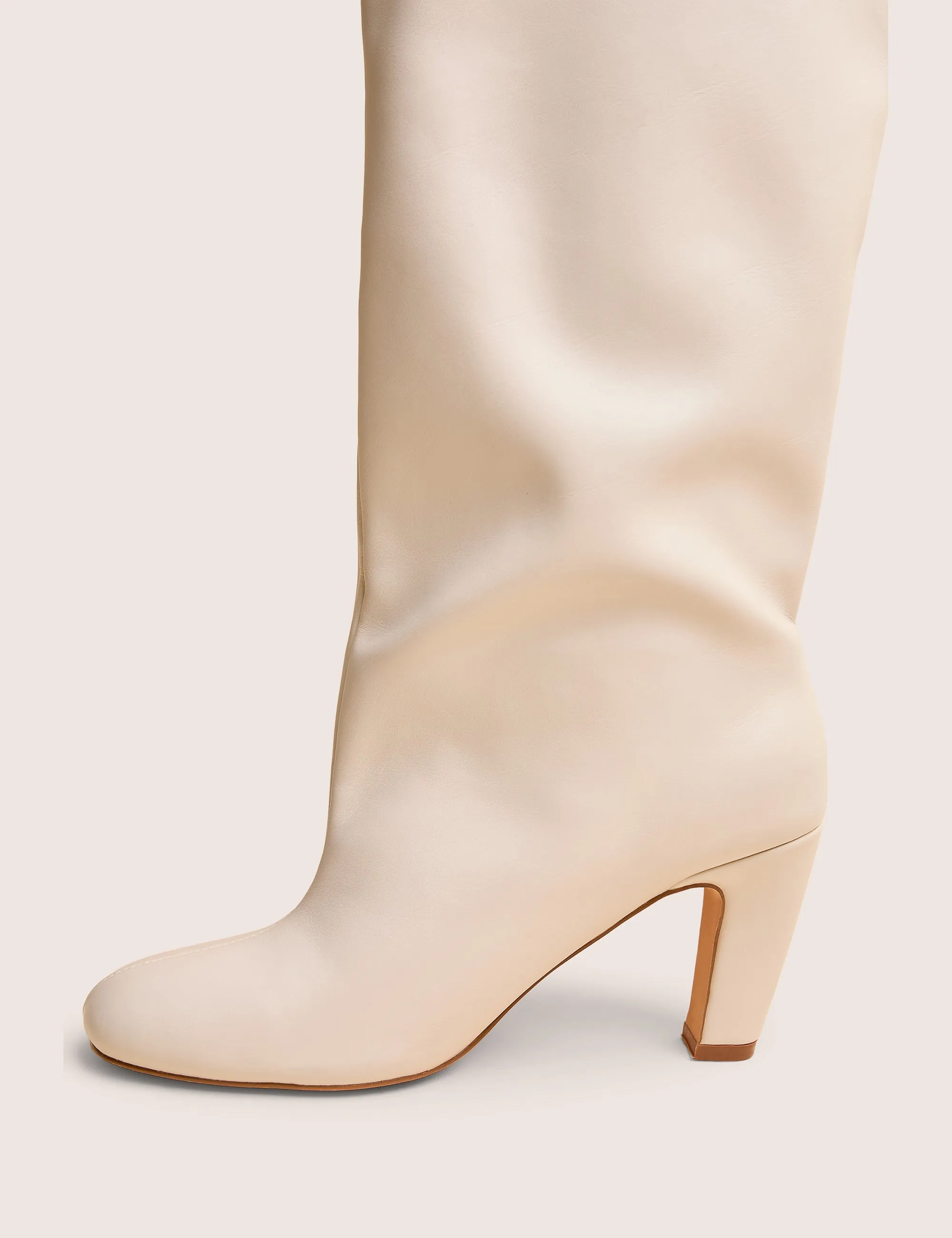 Fifth Ave Off White Pu Slouchy Mid Heel Boots sold by Public Desire product image thumbnail 4