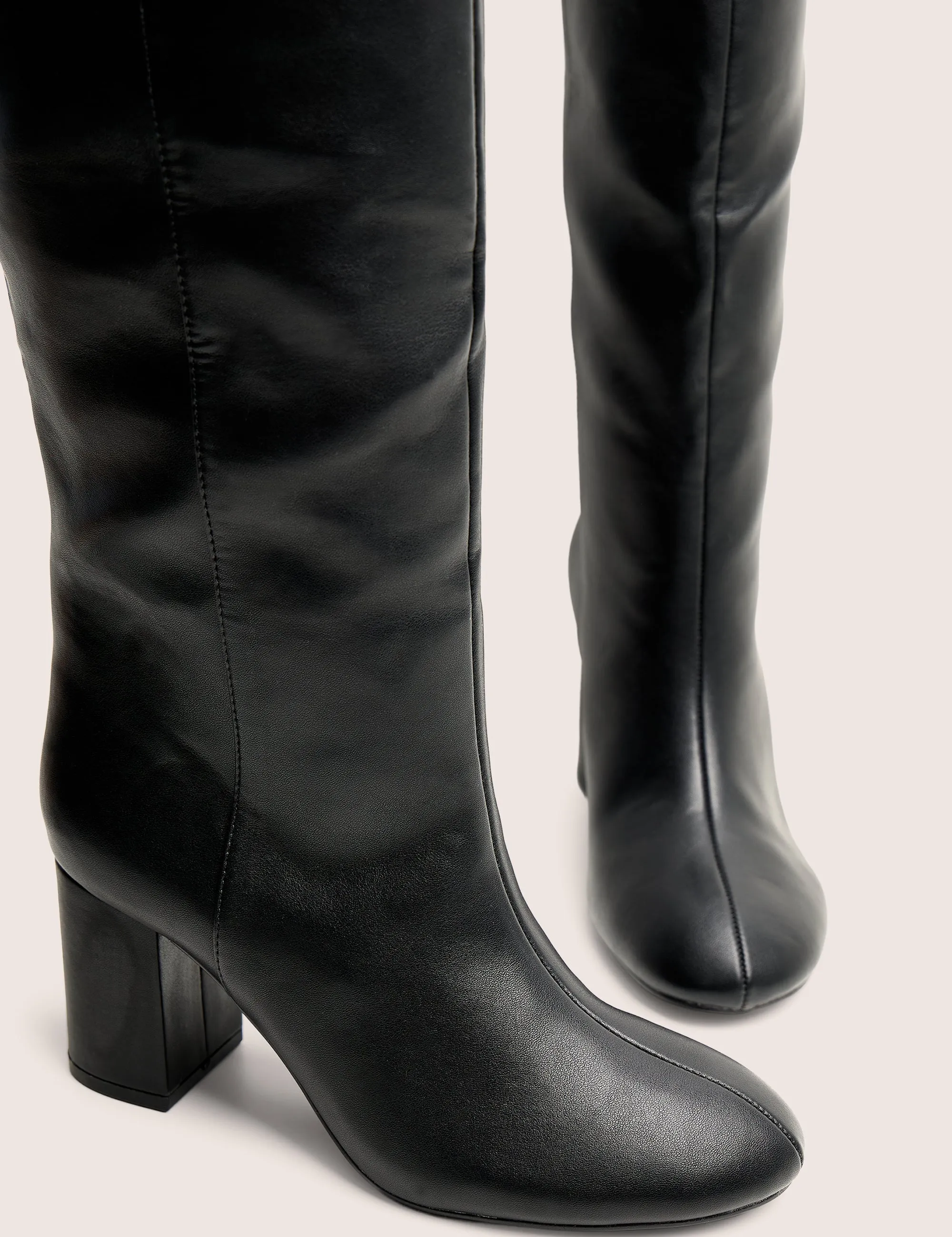 Maison Black Pu Knee High Block Heeled Boots sold by Public Desire product image thumbnail 4