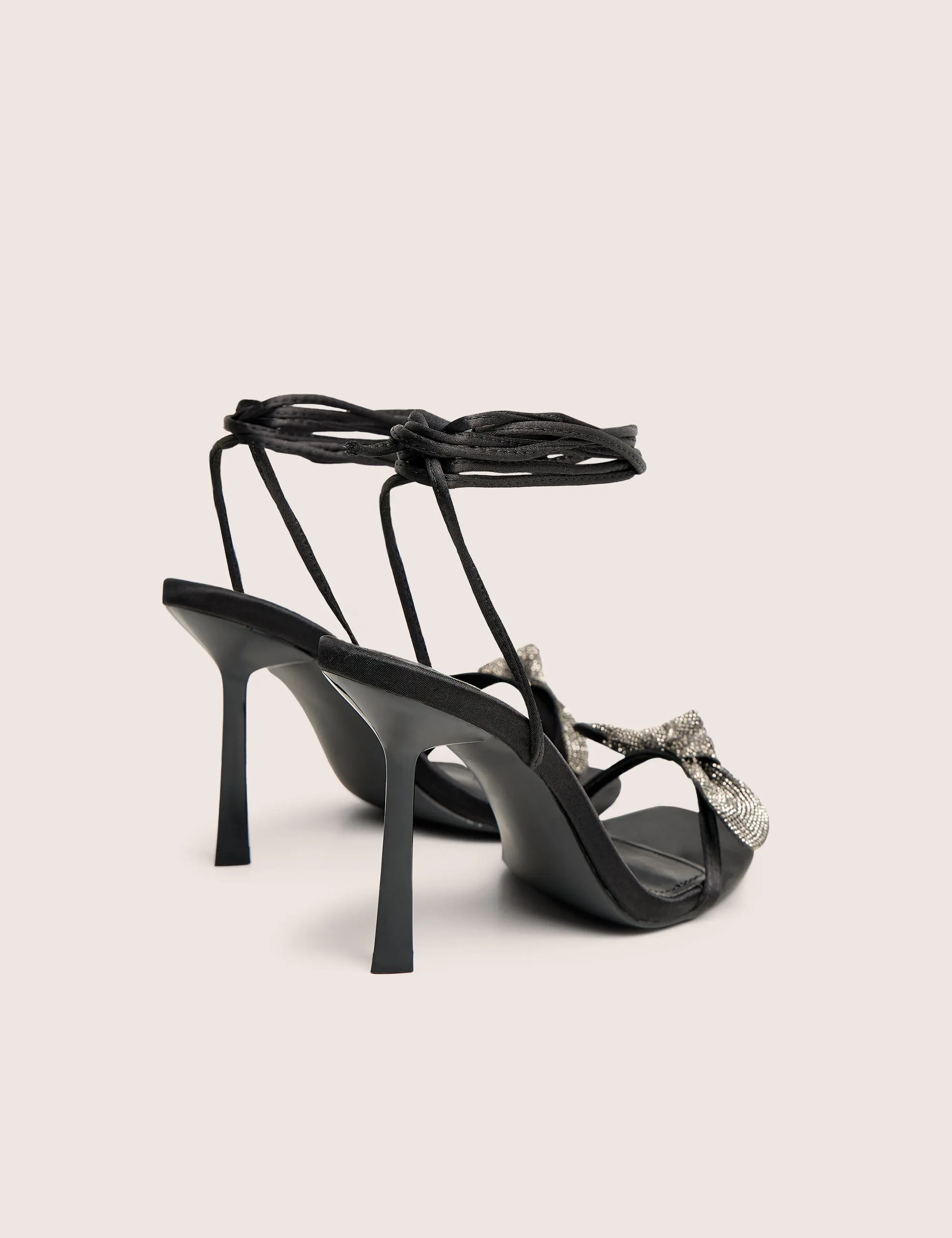 Rose Black Embellished Bow Tie Wrap Around Heels sold by Public Desire product image thumbnail 3