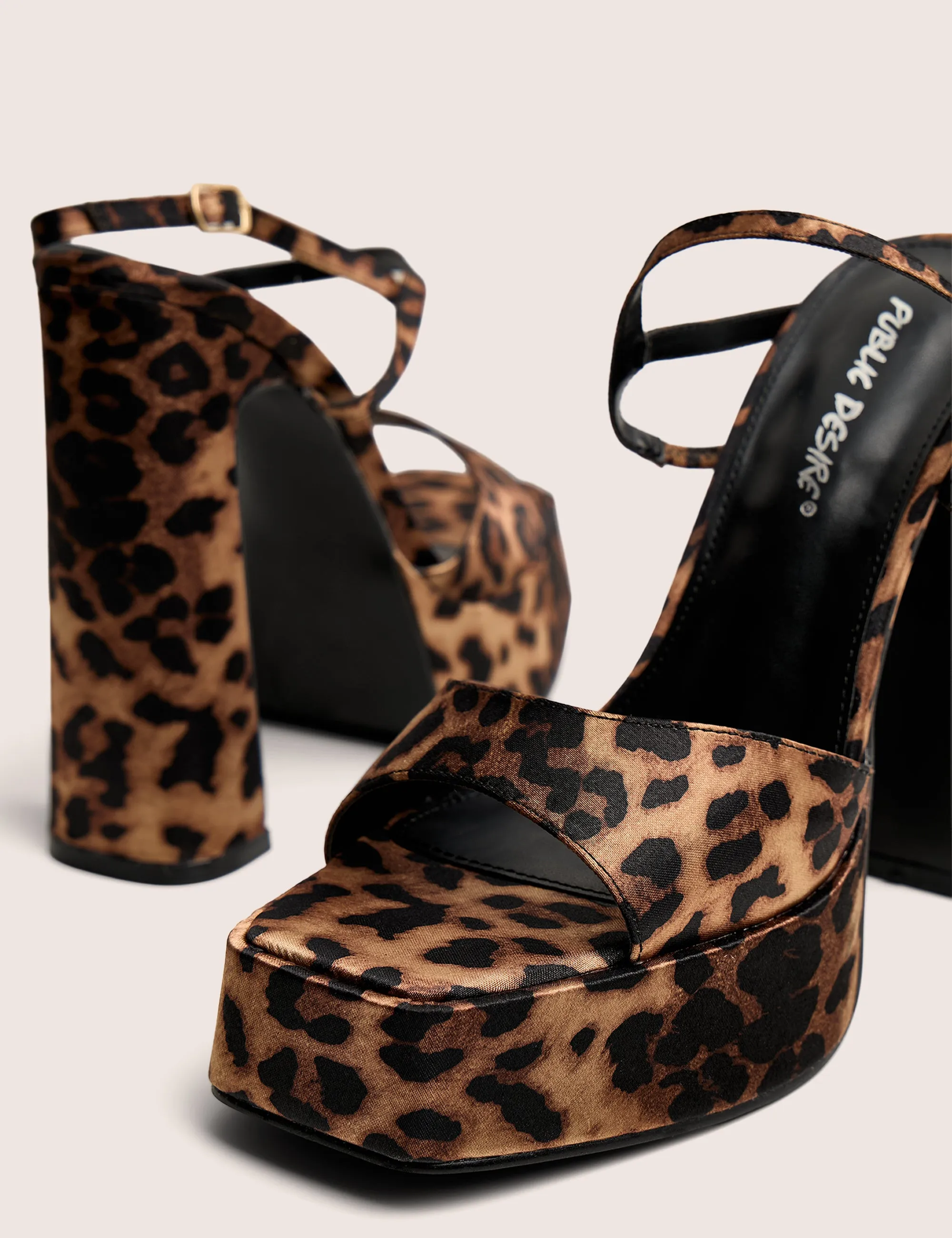 Retro Leopard Platform Strappy Heels sold by Public Desire product image thumbnail 4