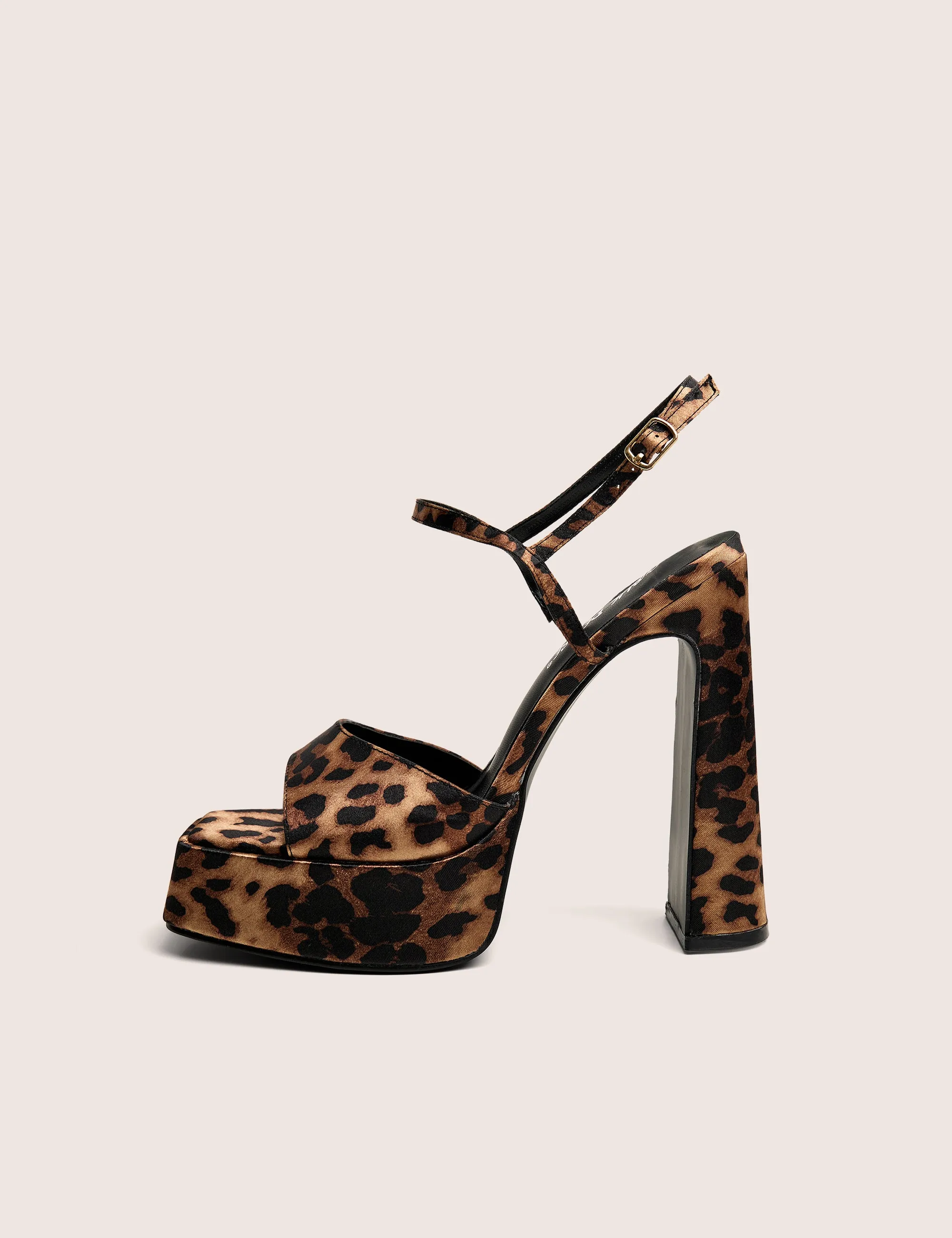 Retro Leopard Platform Strappy Heels sold by Public Desire