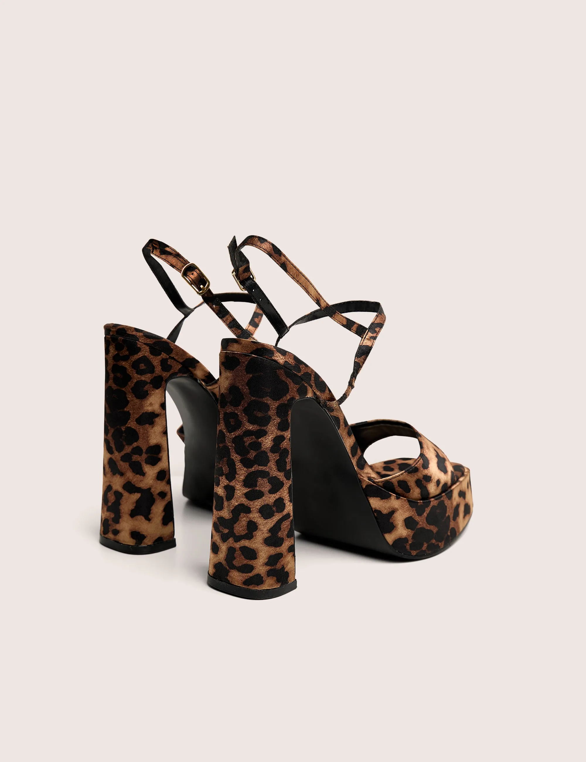 Retro Leopard Platform Strappy Heels sold by Public Desire product image thumbnail 3