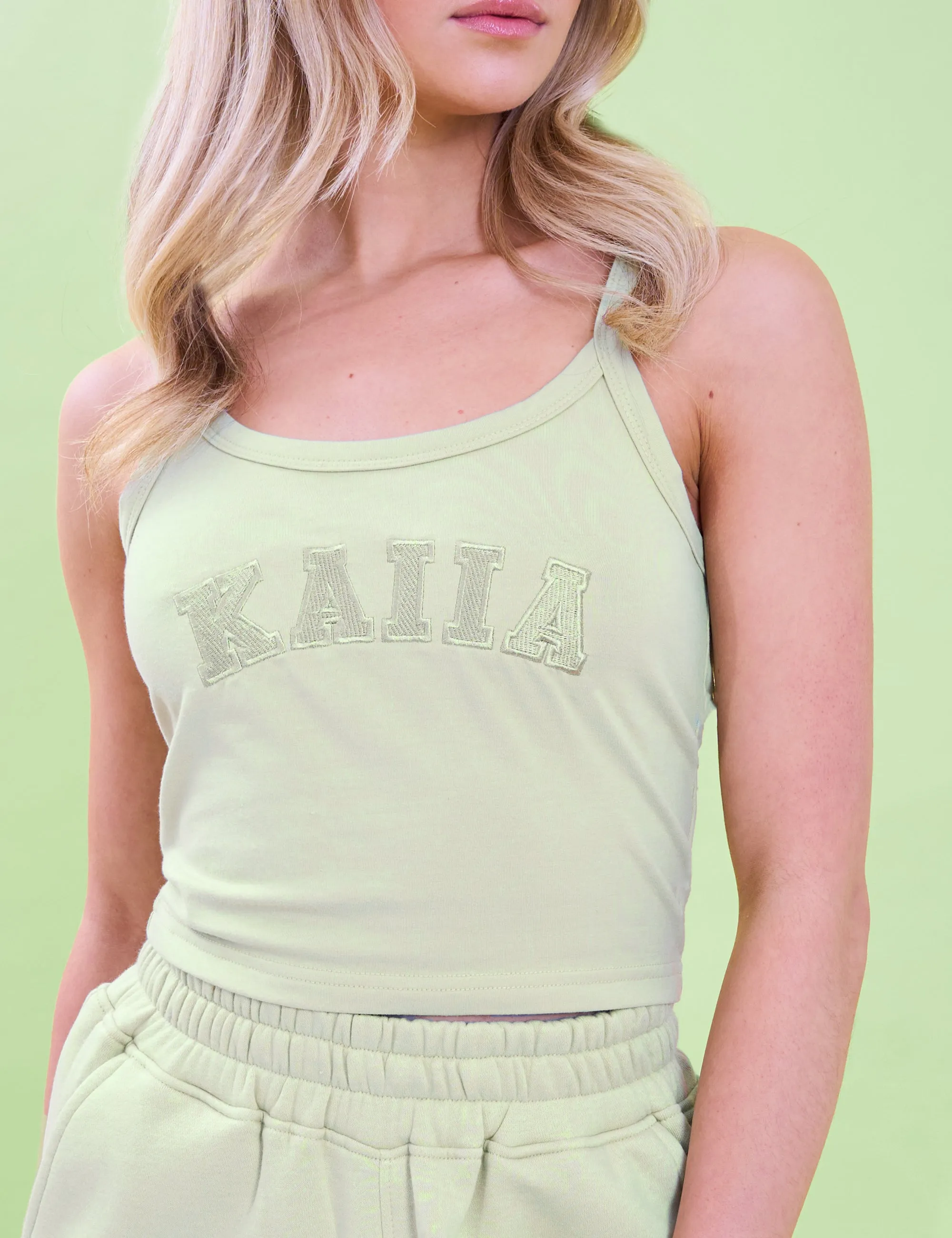 Kaiia Logo Cami Vest Top Light Green sold by Public Desire product image thumbnail 2
