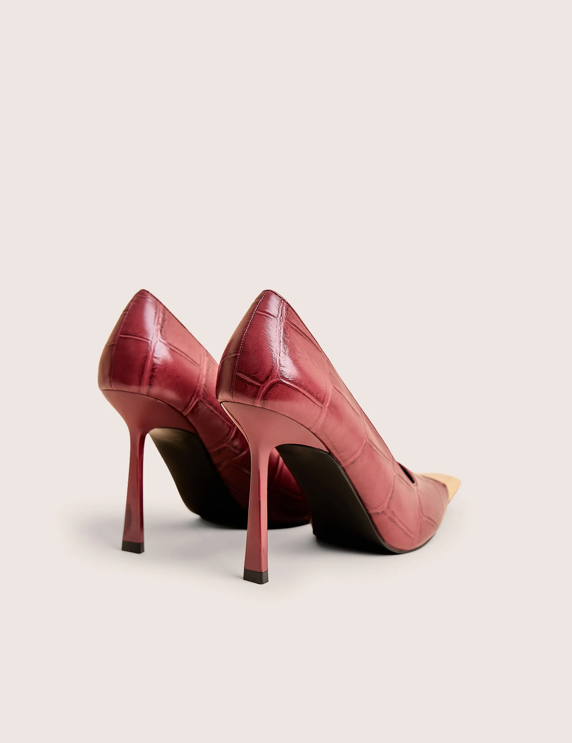Rotate Burgundy Croc Gold Toe Detail Court High Heels sold by Public Desire product image thumbnail 4