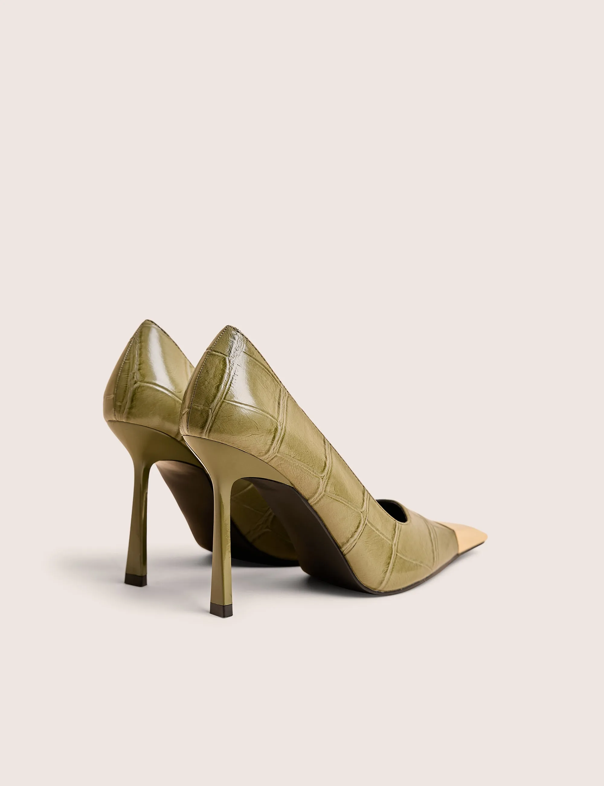 Rotate Green Croc Gold Toe Detail Court High Heels sold by Public Desire product image thumbnail 4
