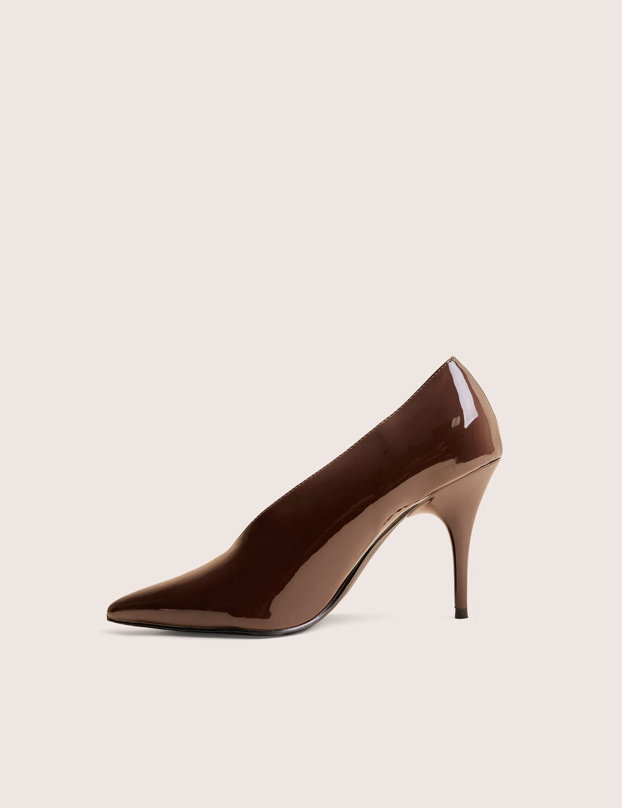Sedona Brown Patent Court High Heels sold by Public Desire