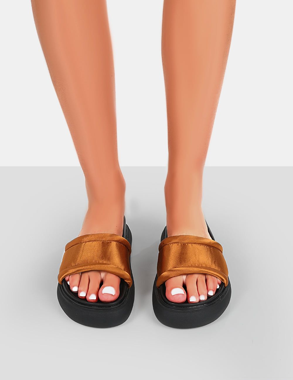 Demi Brown Satin Slider Sandals sold by Public Desire product image thumbnail 3